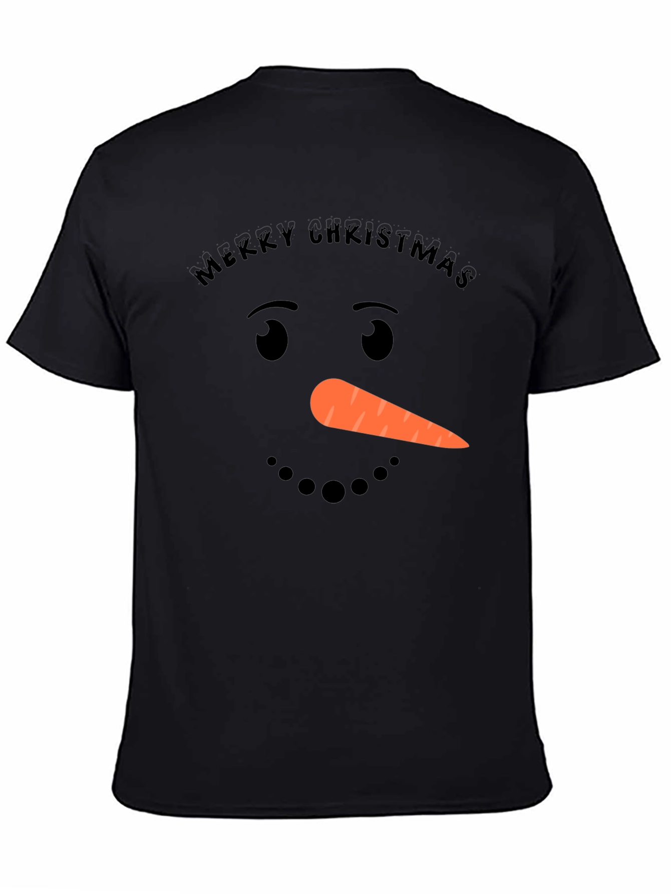 Merry Christmas Snowman Face T-Shirt