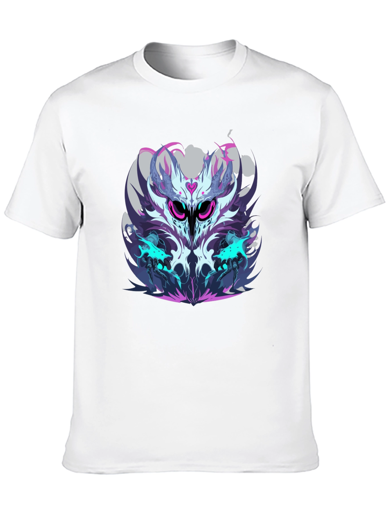 Mens Black Graphic Tee - Abstract Owl Design