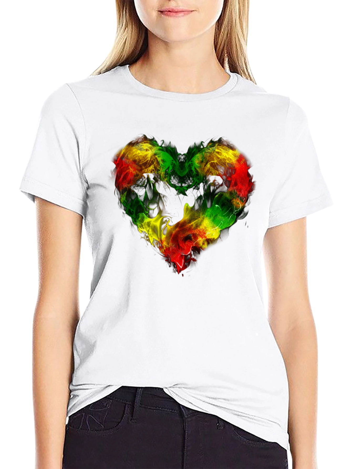 Rasta Heart T-Shirt - Reggae Inspired Design
