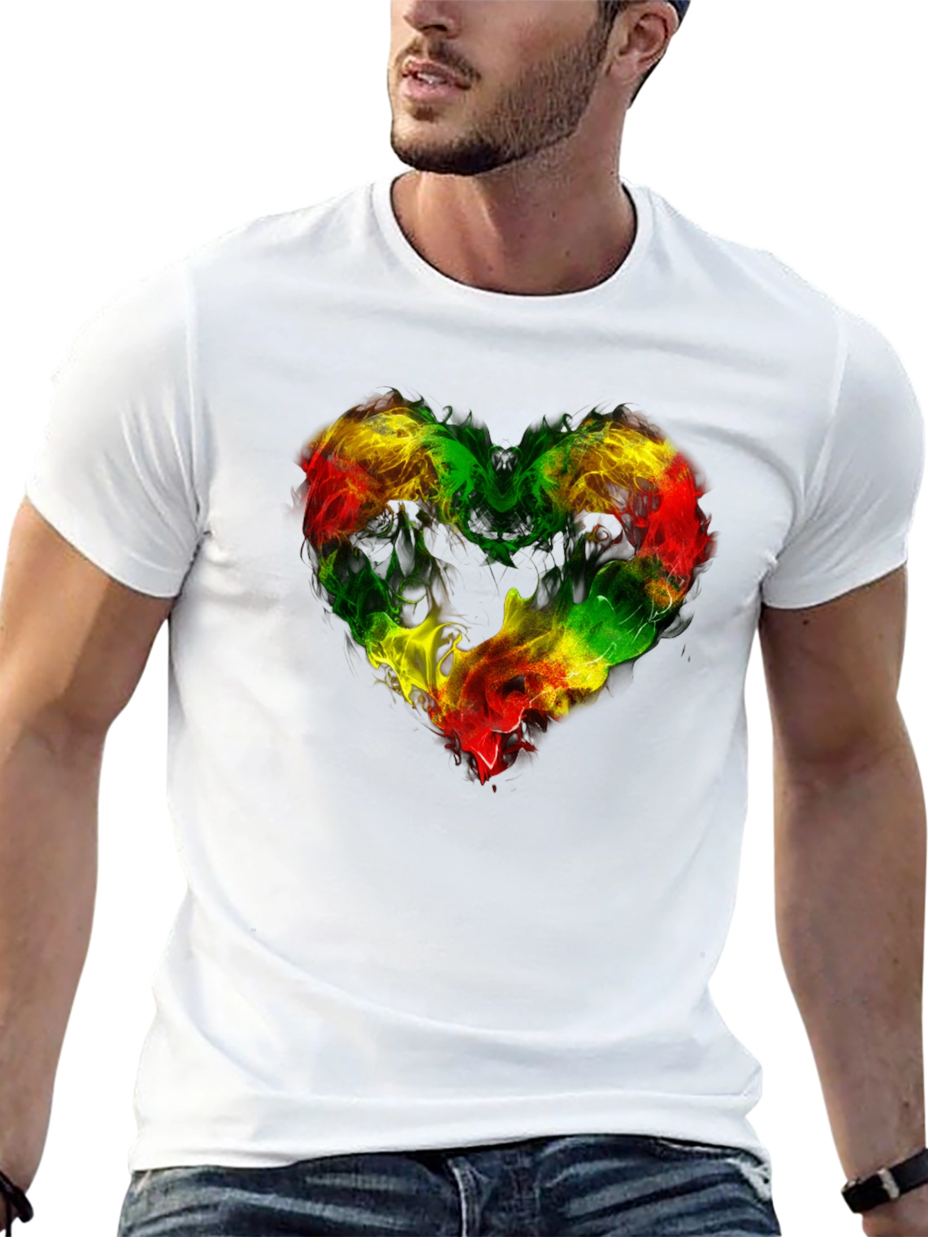 Rasta Heart T-Shirt - Reggae Inspired Design