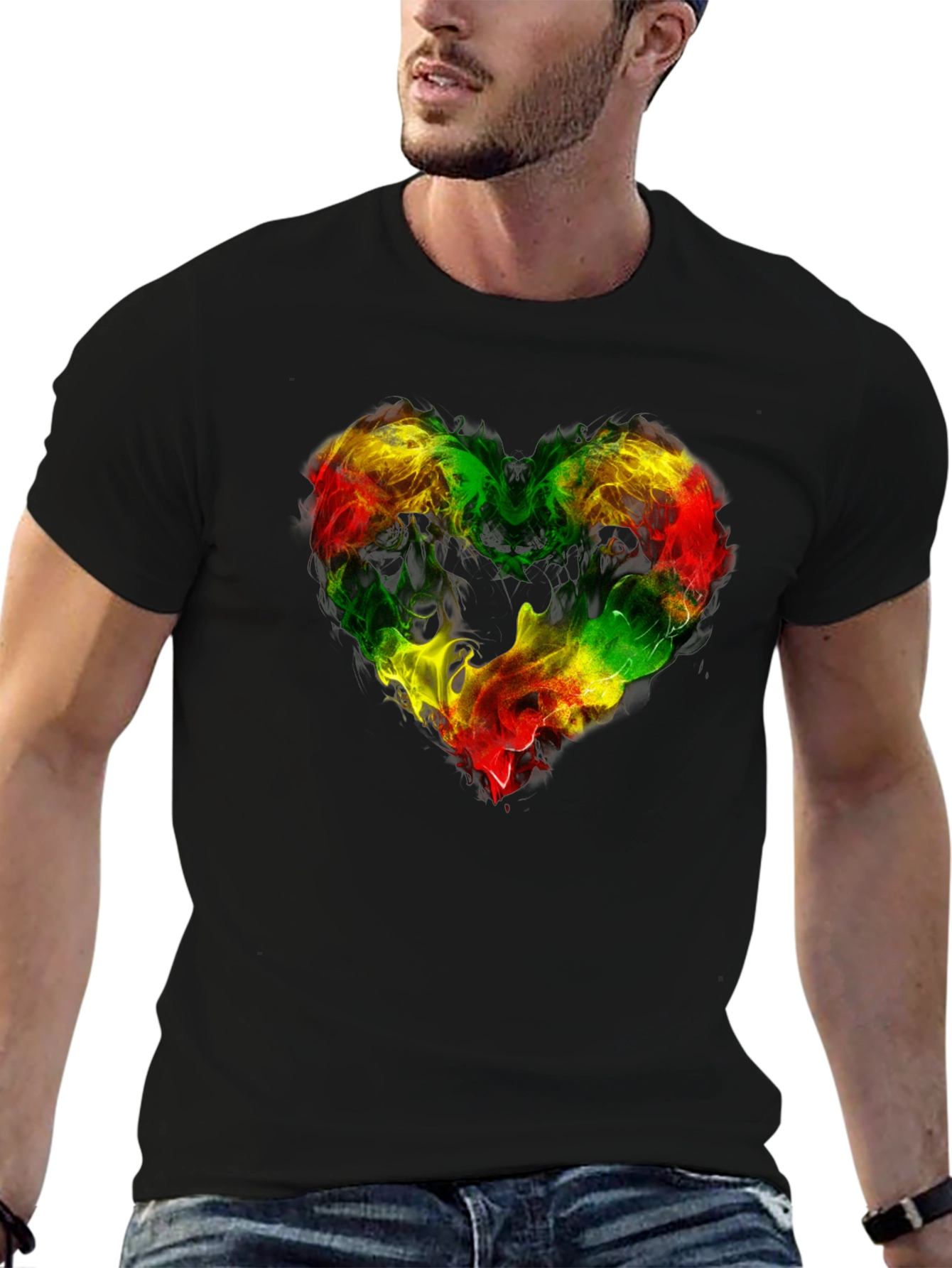 Rasta Heart T-Shirt - Reggae Inspired Design
