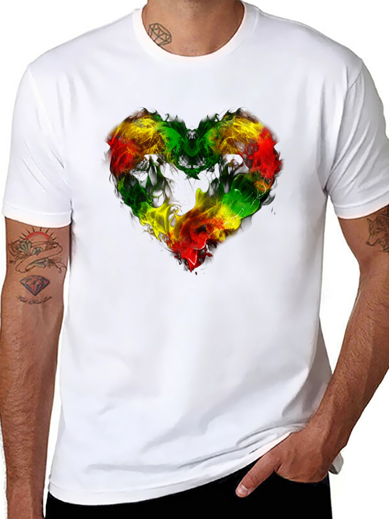 Rasta Heart T-Shirt - Reggae Inspired Design