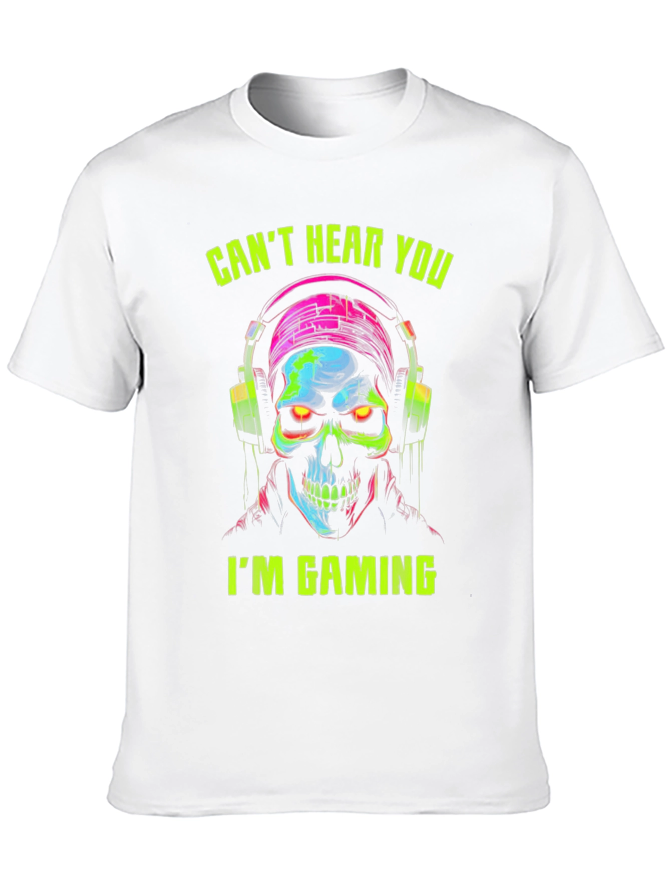 Gamer Skull T-Shirt: Cant Hear You Im Gaming!