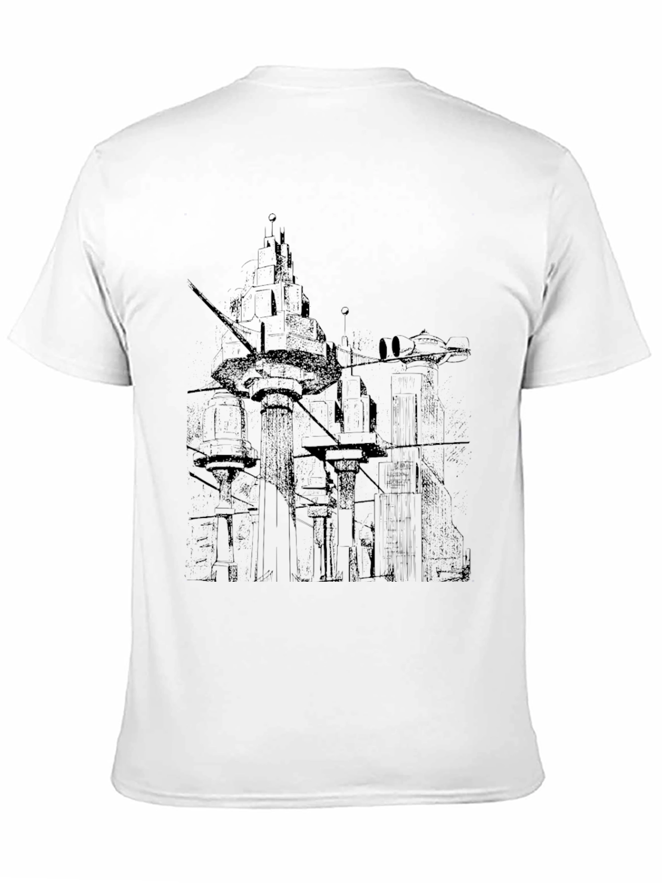 Abstract Cityscape Graphic Tee - Modern Style