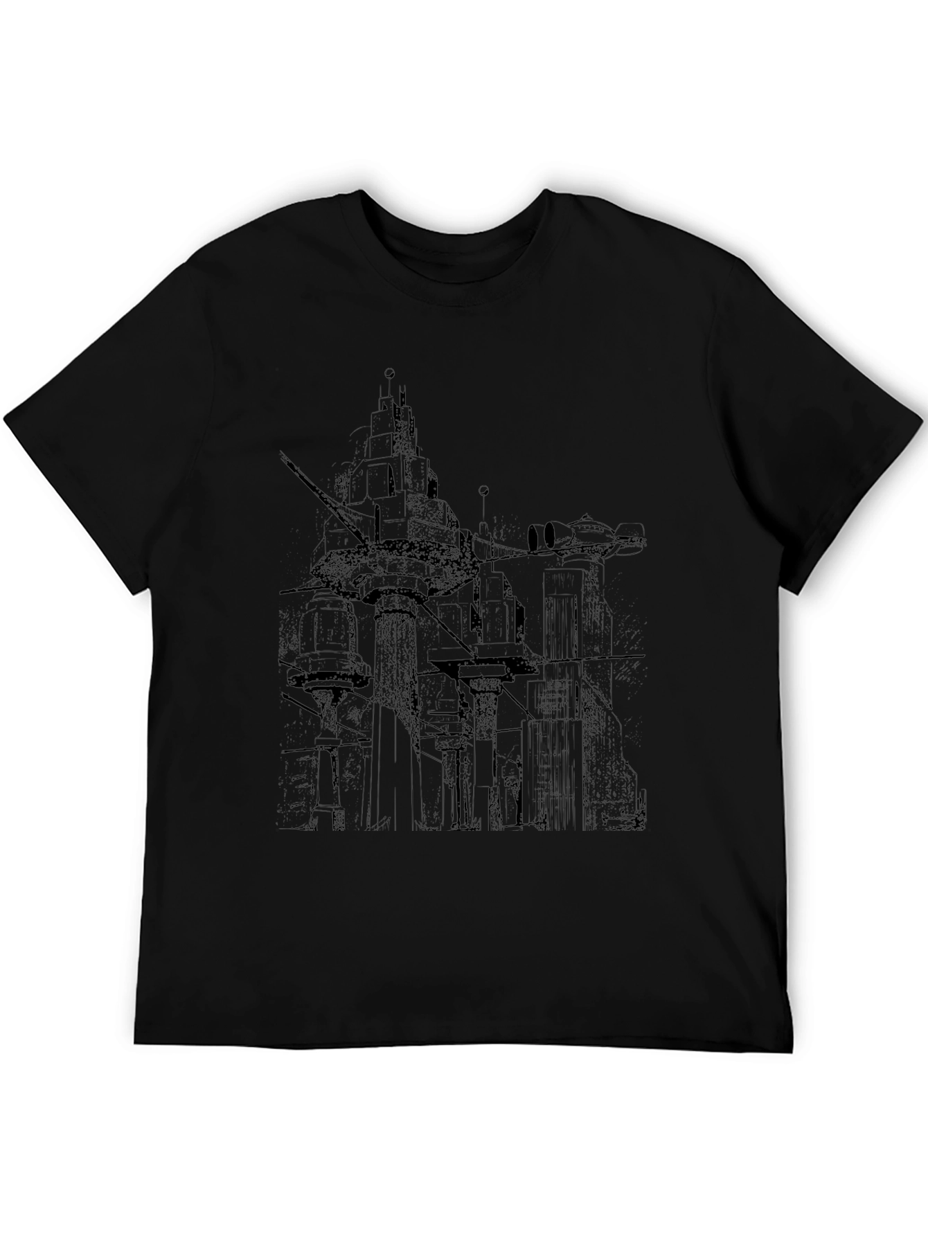 Abstract Cityscape Graphic Tee - Modern Style