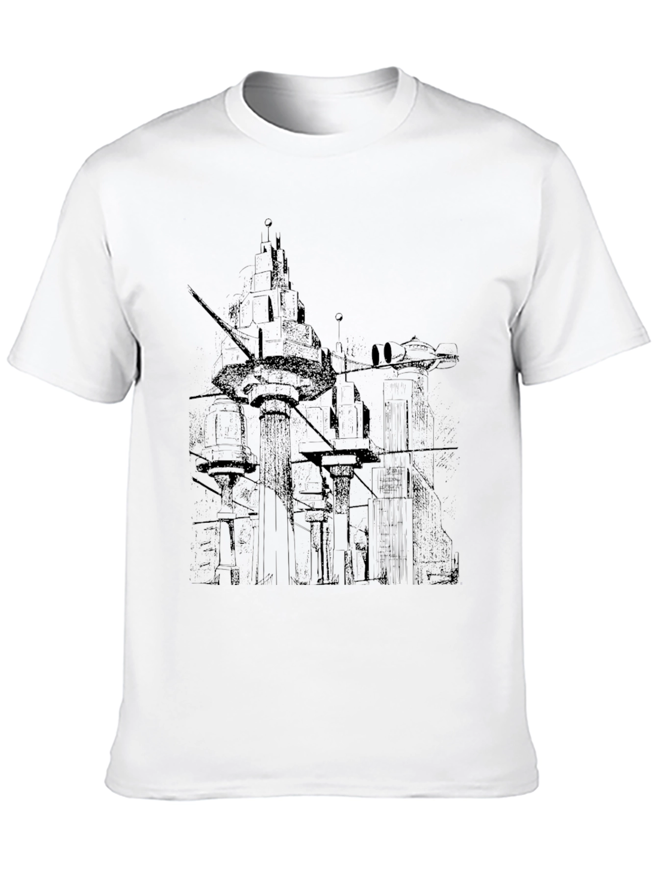 Abstract Cityscape Graphic Tee - Modern Style