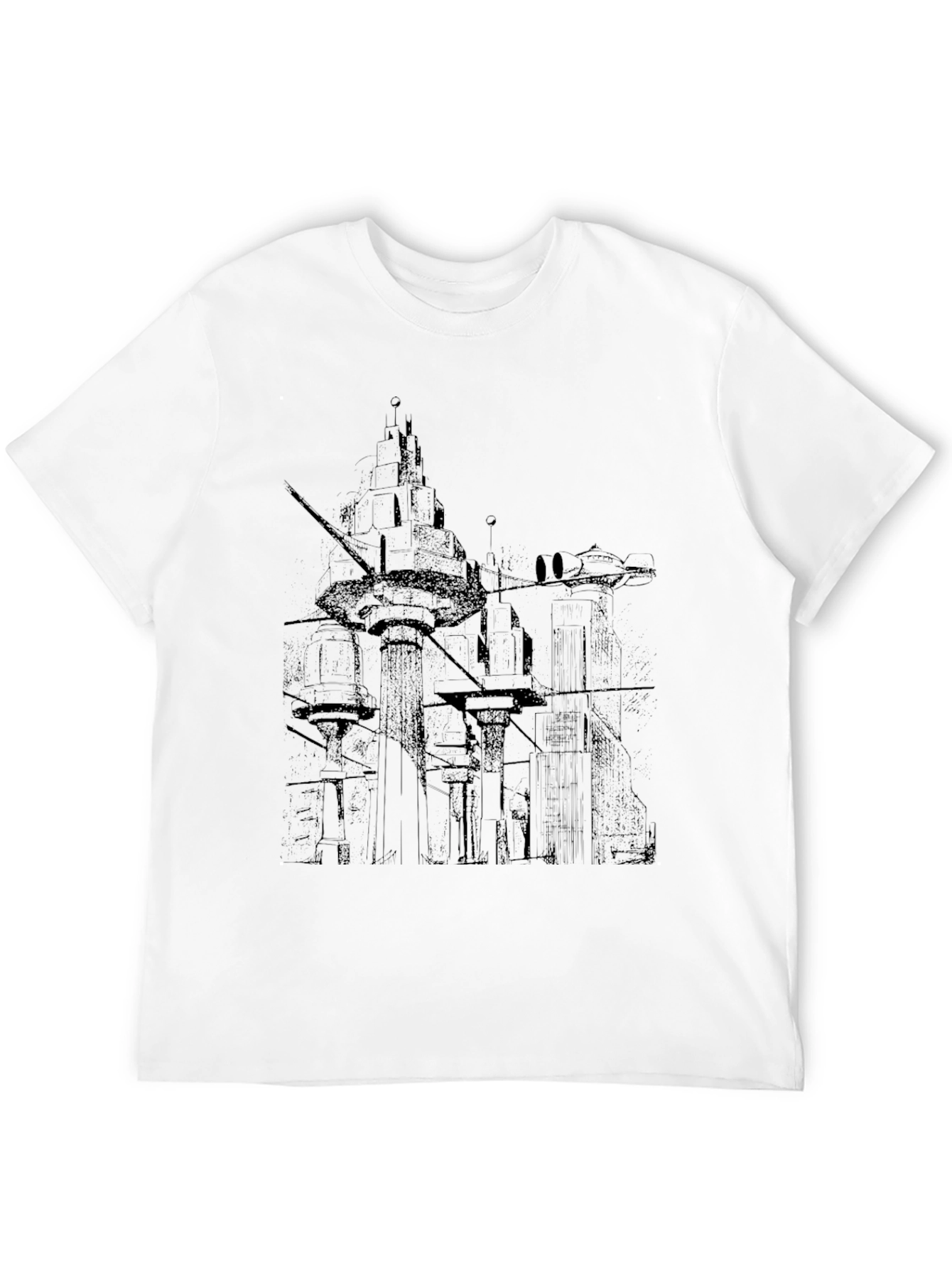 Abstract Cityscape Graphic Tee - Modern Style