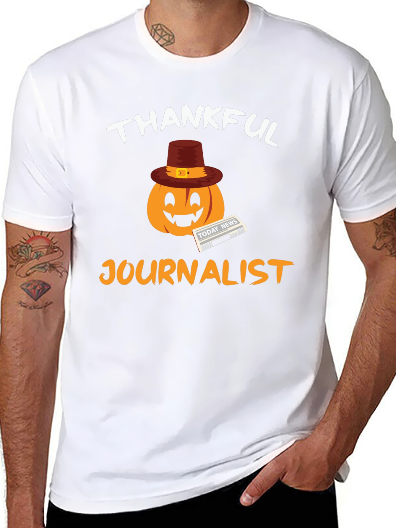 Thankful Journalist Pumpkin T-Shirt