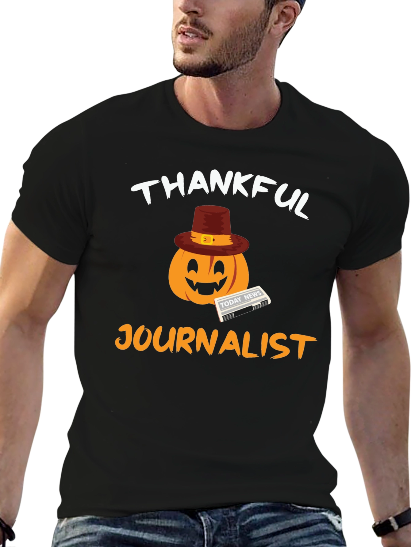 Thankful Journalist Pumpkin T-Shirt