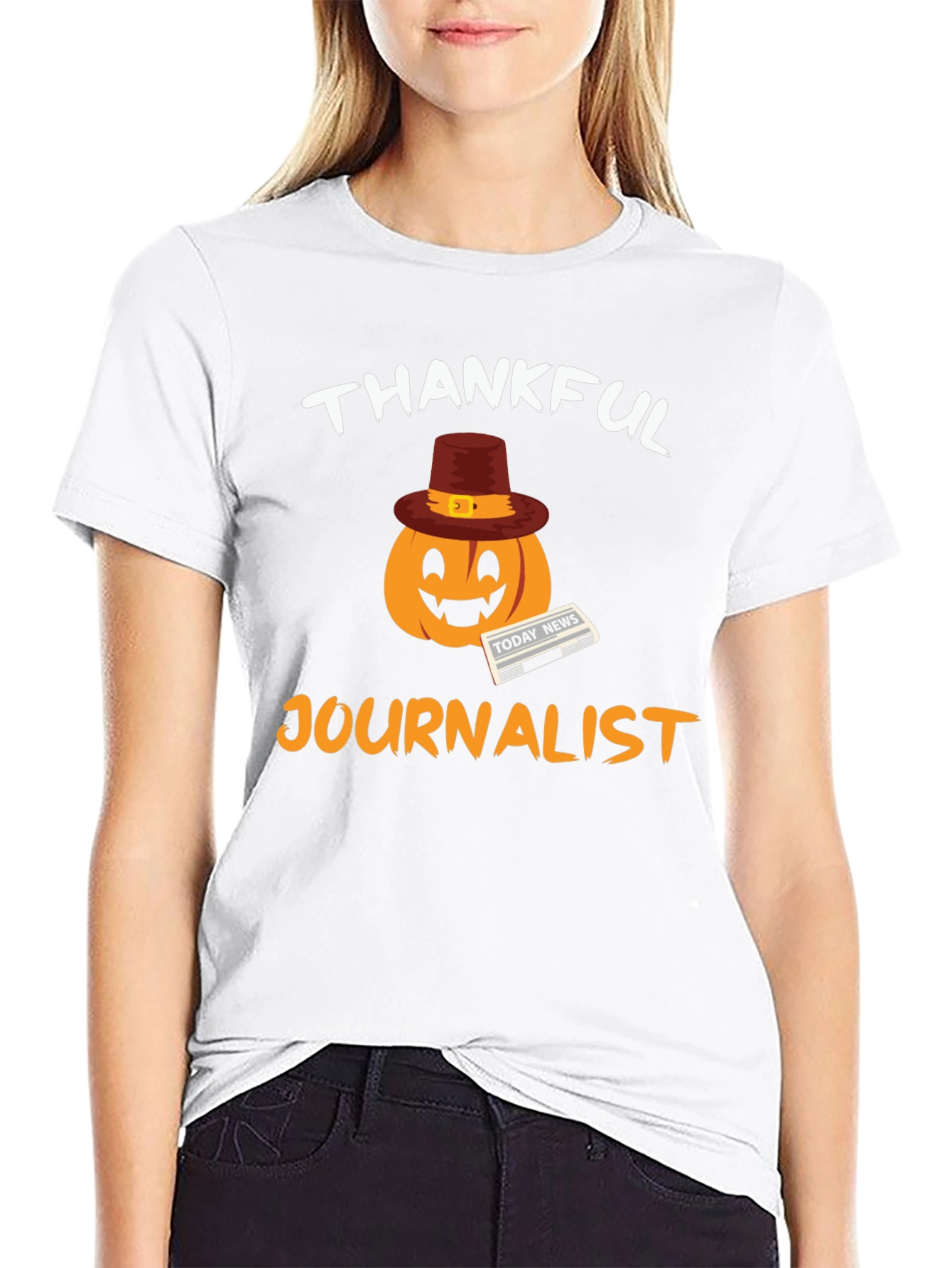 Thankful Journalist Pumpkin T-Shirt