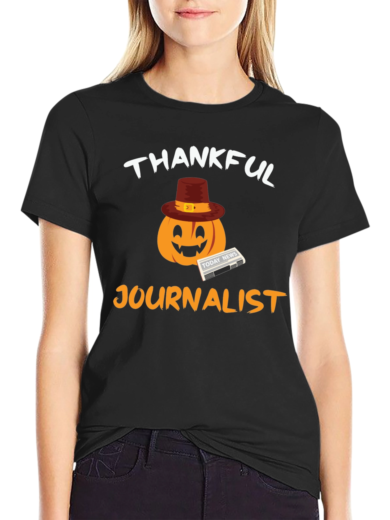 Thankful Journalist Pumpkin T-Shirt