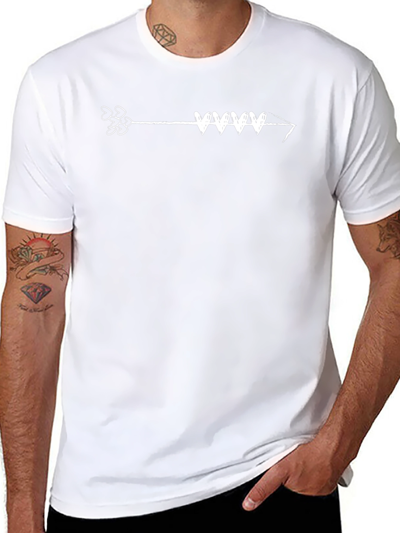 Arrow Heart T-Shirt - Black Casual Tee