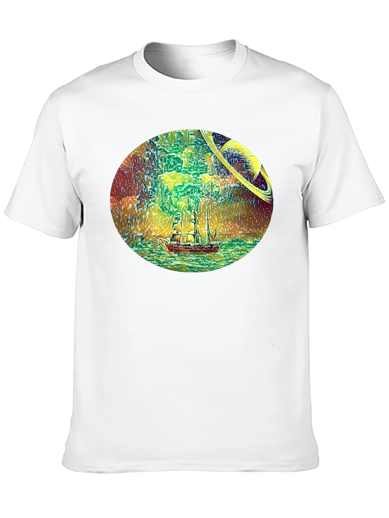 Space Sailing Black T-Shirt