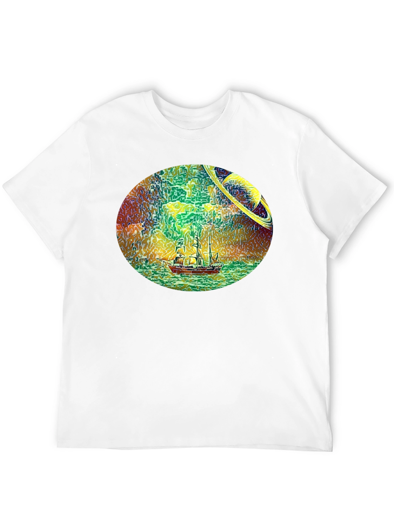 Space Sailing Black T-Shirt
