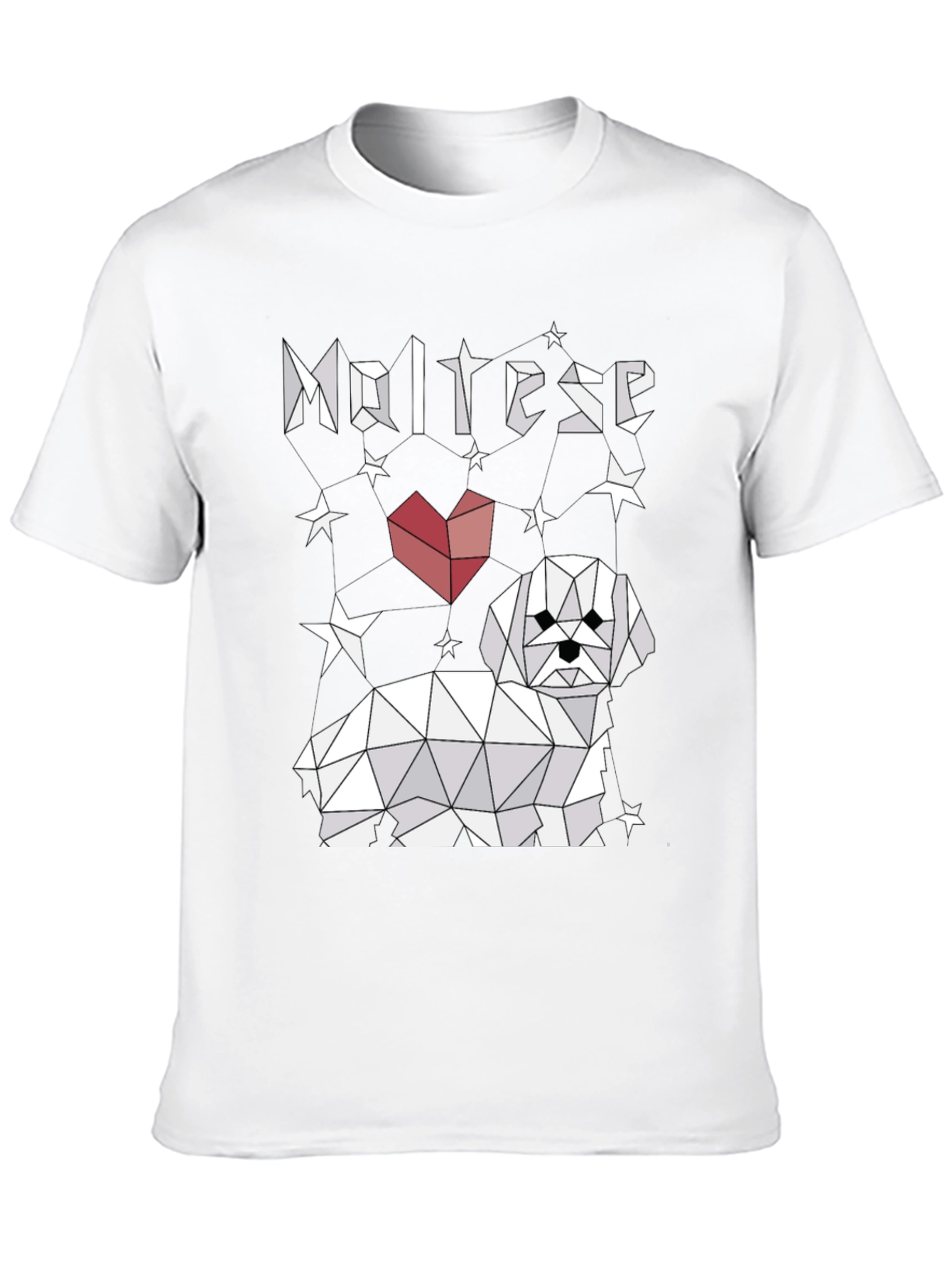 Geometric Maltese Dog T-Shirt