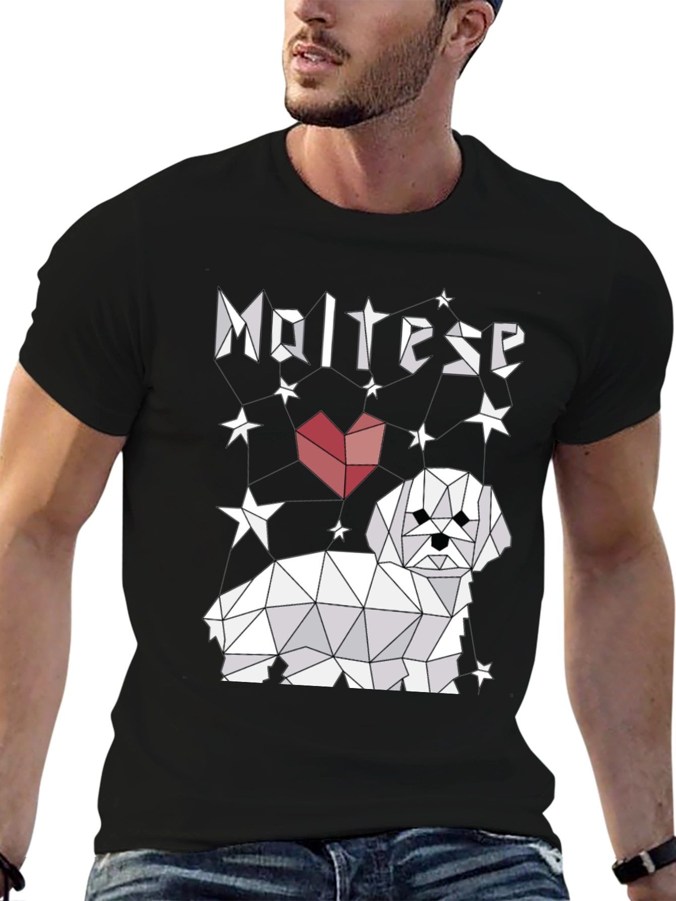 Geometric Maltese Dog T-Shirt
