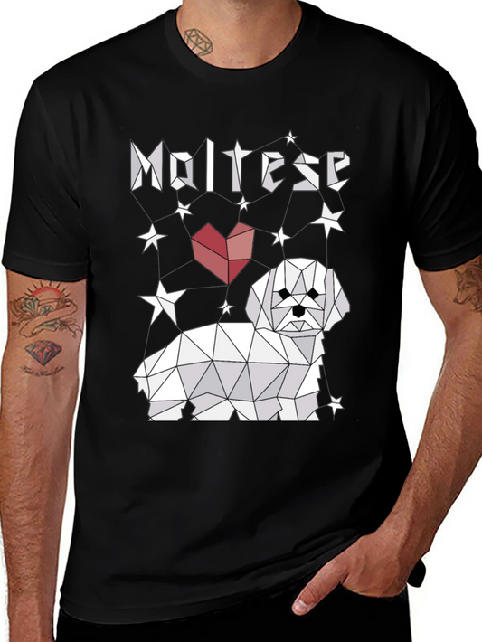 Geometric Maltese Dog T-Shirt