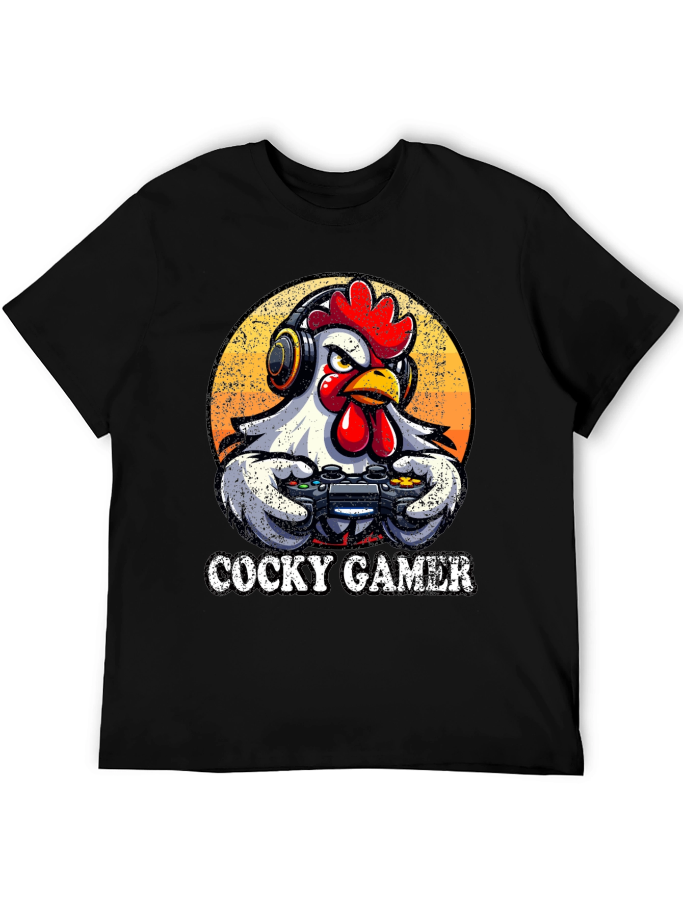 Cocky Gamer Chicken T-Shirt - Funny Gaming Tee