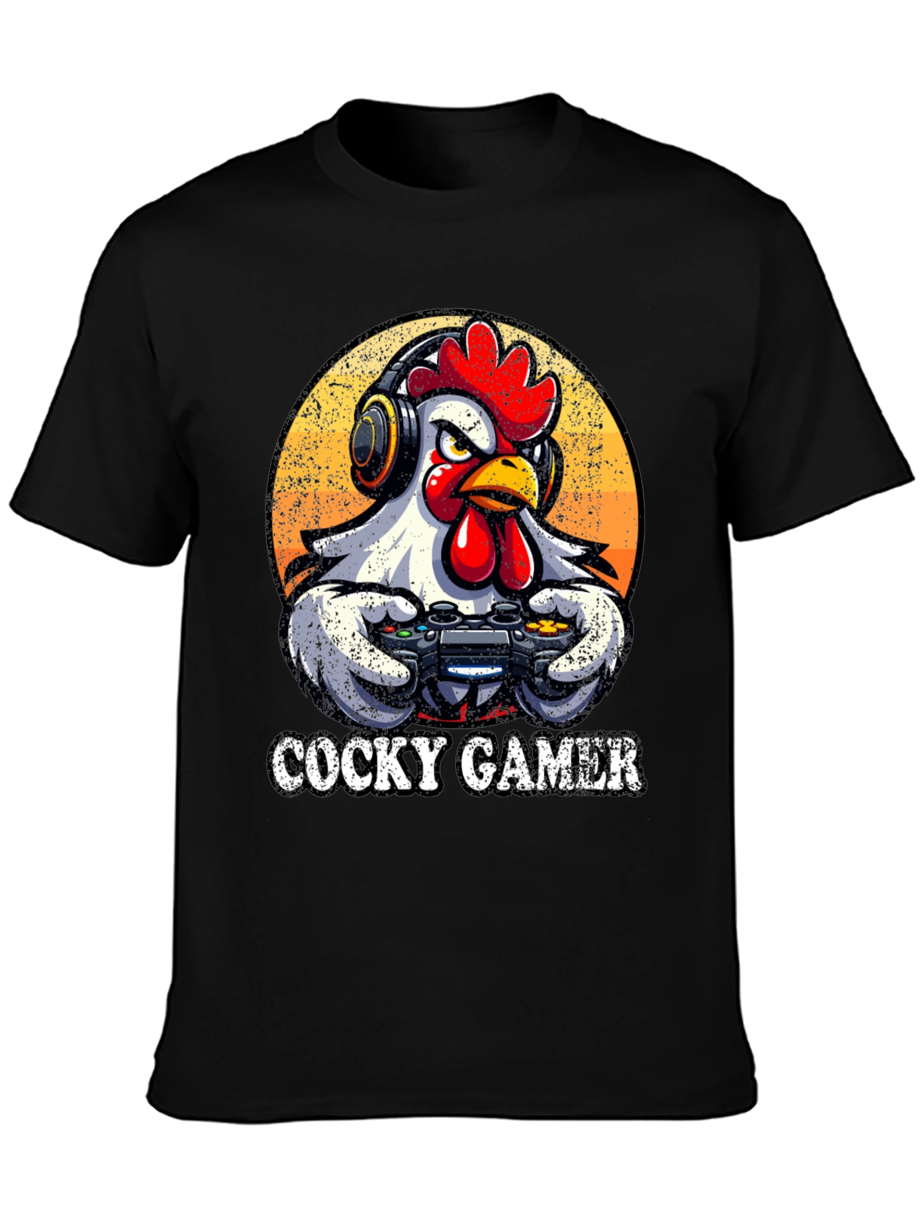 Cocky Gamer Chicken T-Shirt - Funny Gaming Tee