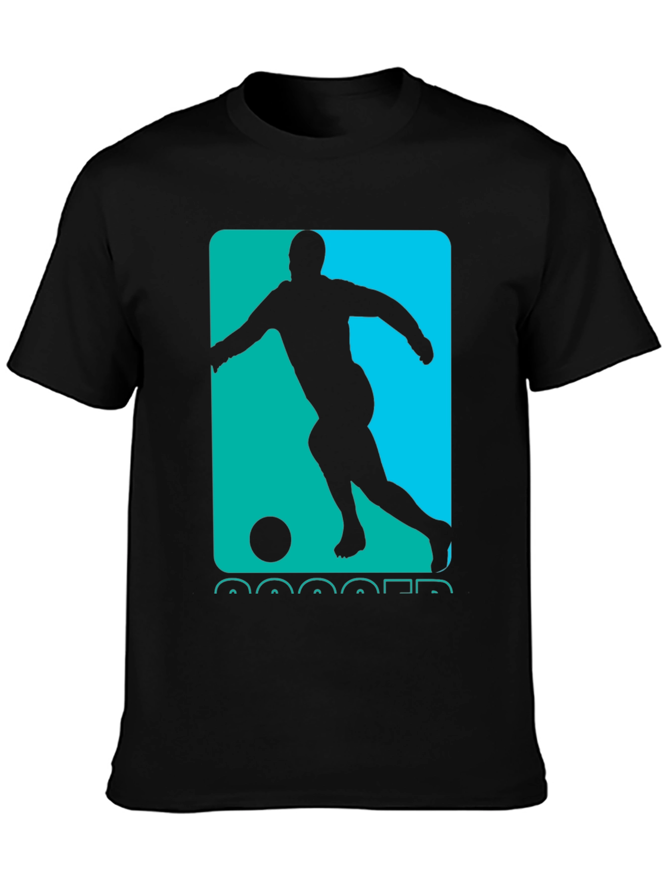 Soccer Player Graphic Tee - Black Cotton Casual Shirt