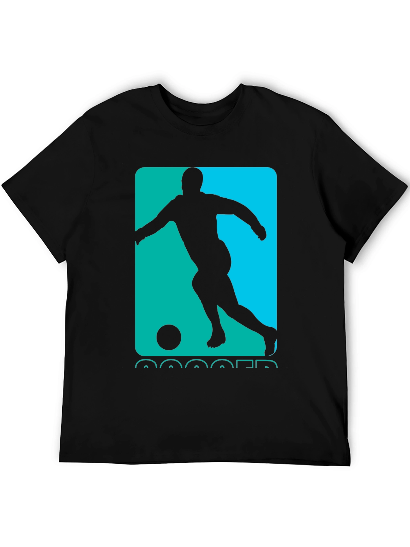 Soccer Player Graphic Tee - Black Cotton Casual Shirt