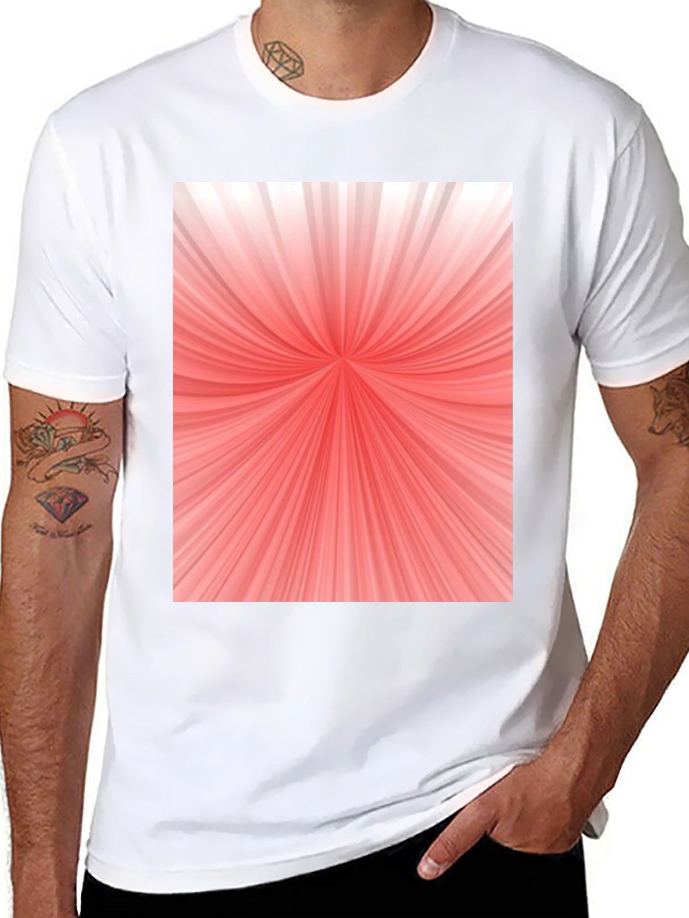 Starburst Tee - Abstract Graphic Print Black T-Shirt