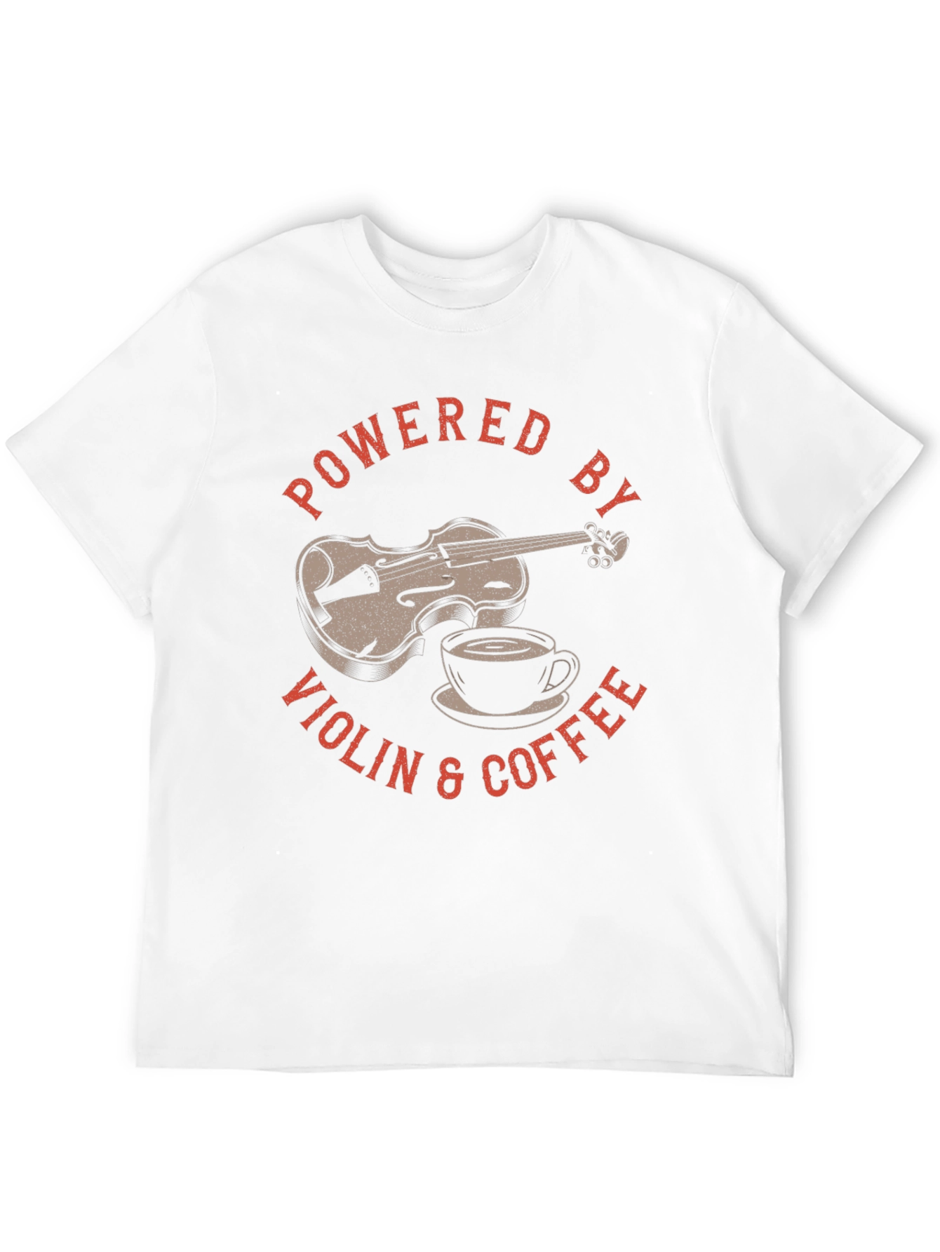 Powered By Violin & Coffee Black Graphic T-Shirt