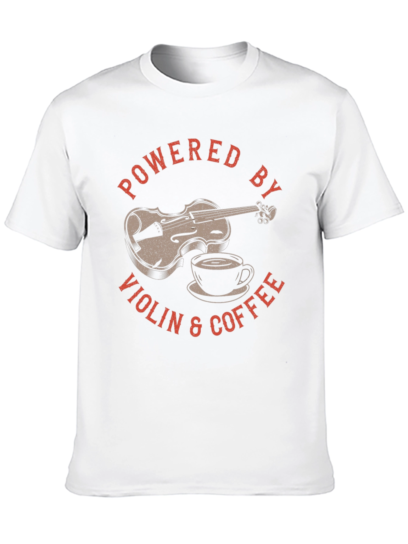 Powered By Violin & Coffee Black Graphic T-Shirt