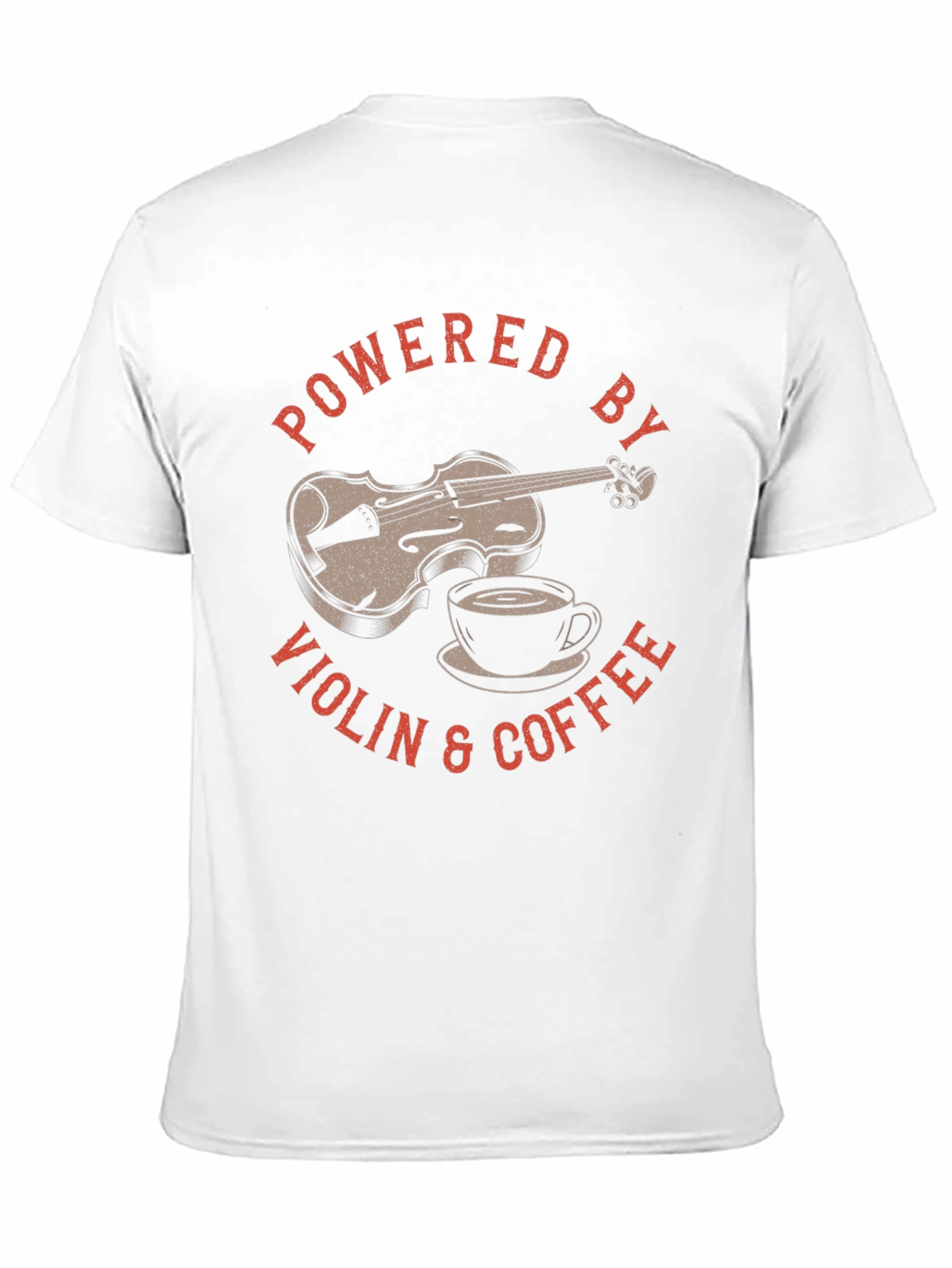 Powered By Violin & Coffee Black Graphic T-Shirt