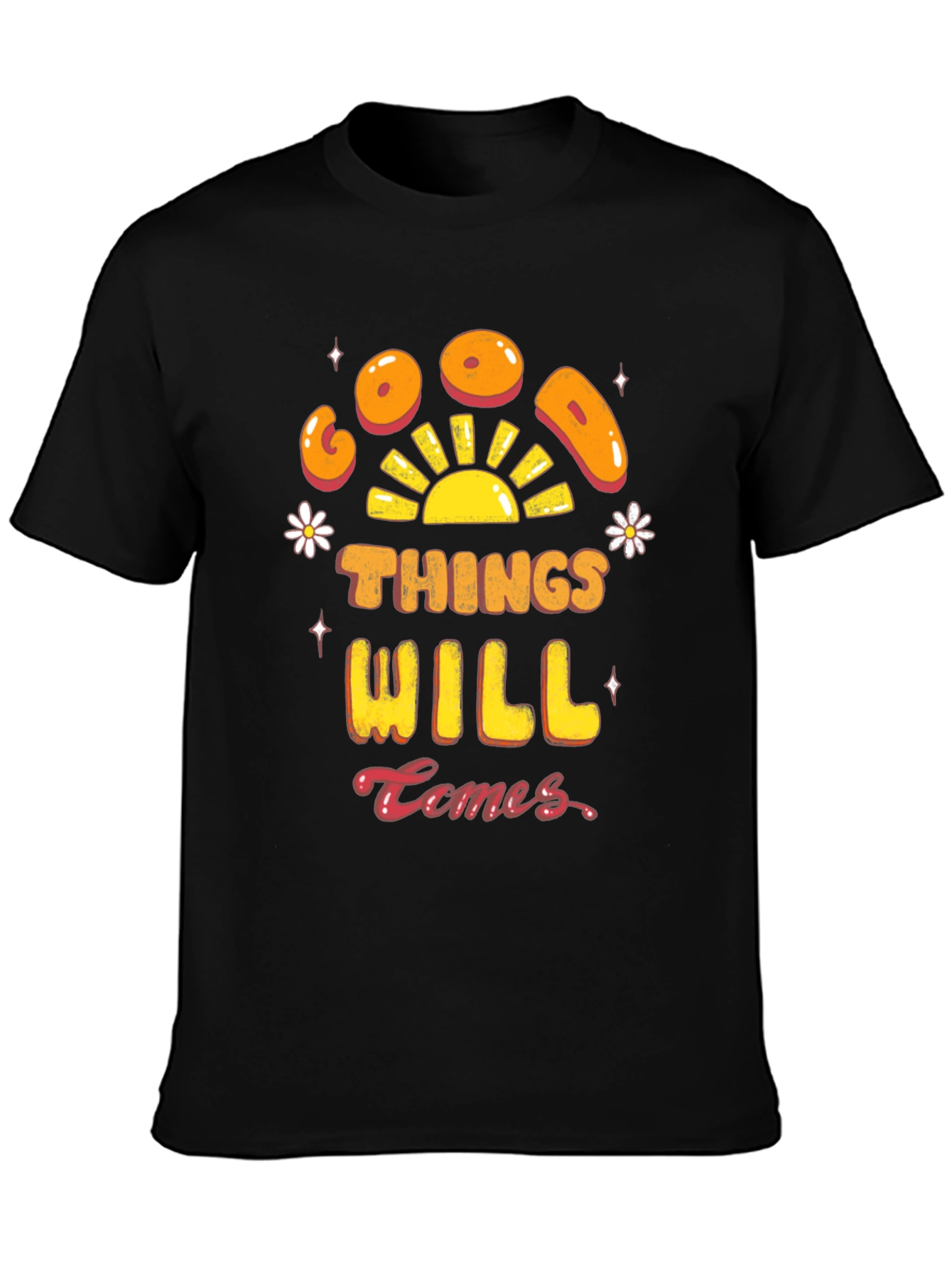 Good Things Will Comes T-Shirt - Black