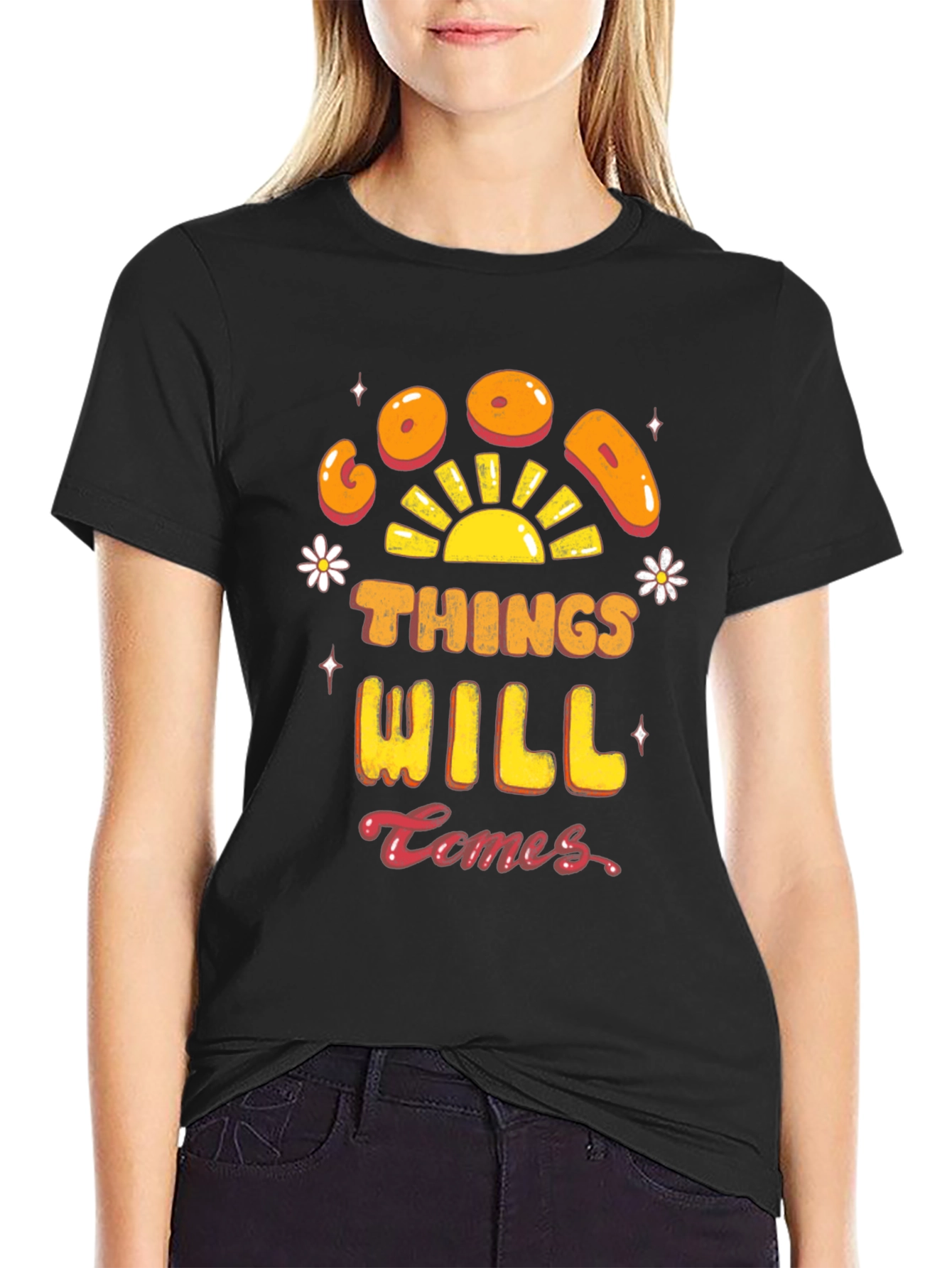 Good Things Will Comes T-Shirt - Black