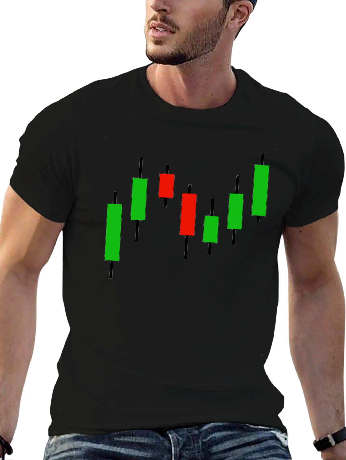 Stock Chart T-Shirt - Black Investment Tee