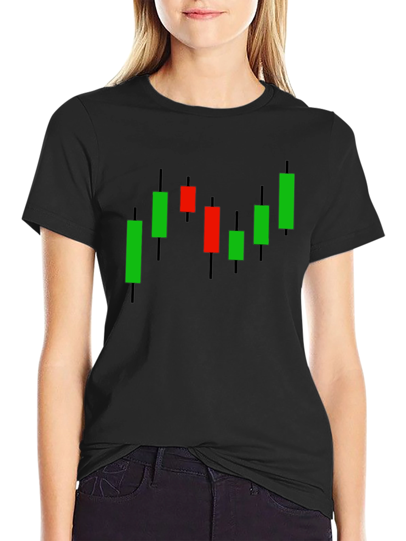 Stock Chart T-Shirt - Black Investment Tee