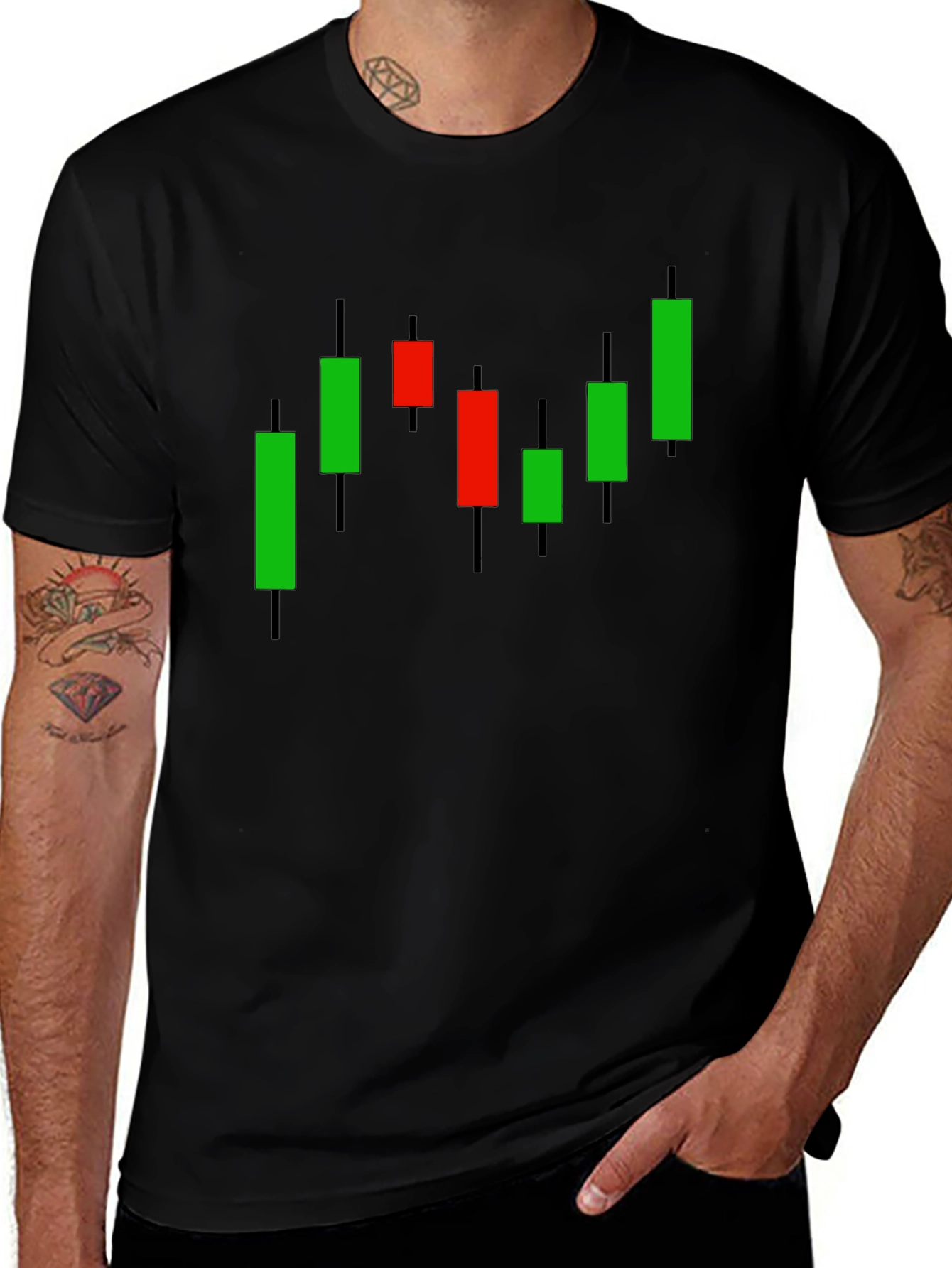 Stock Chart T-Shirt - Black Investment Tee