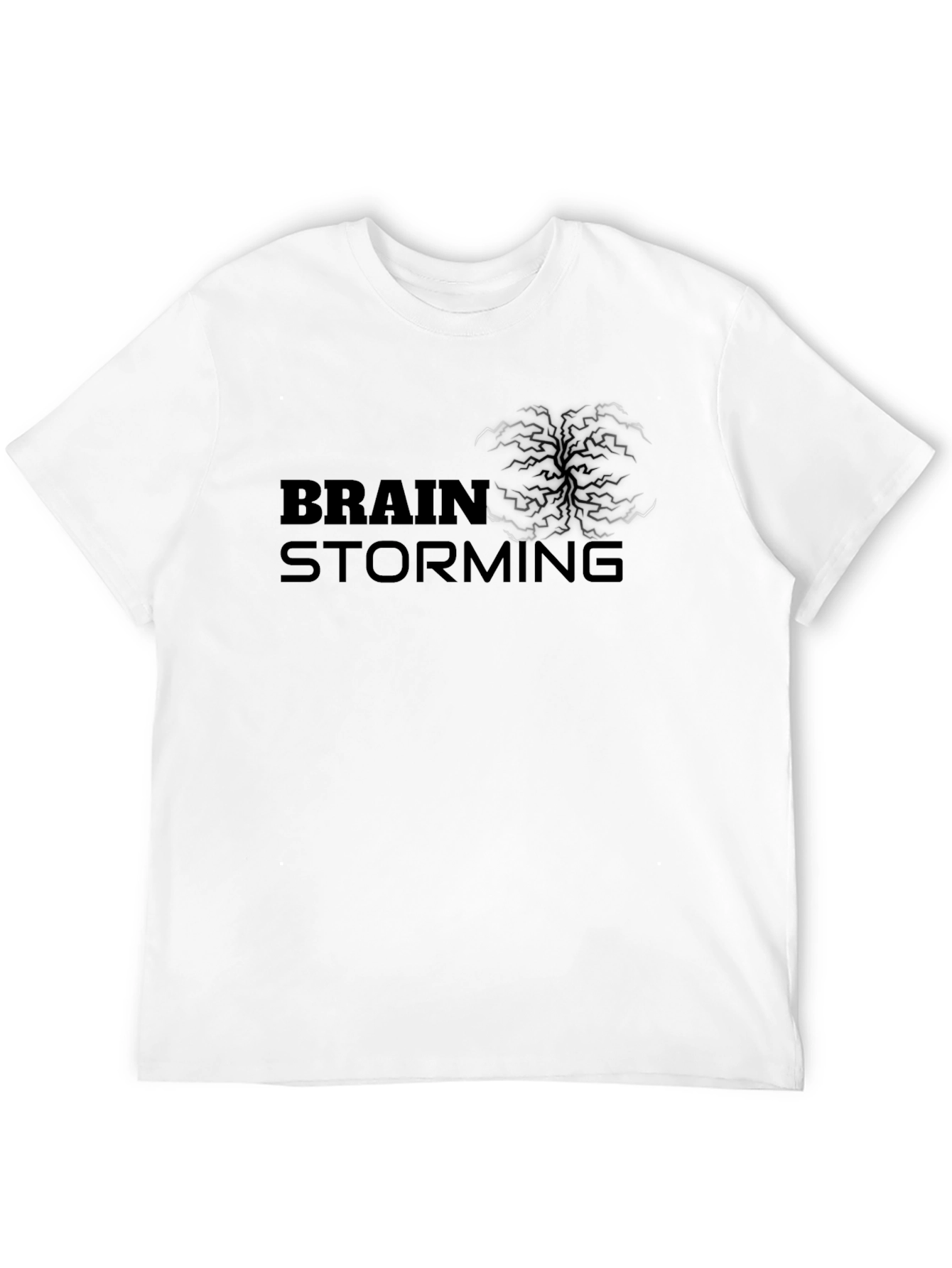 Brainstorming Graphic Tee - Black Cotton Casual Shirt