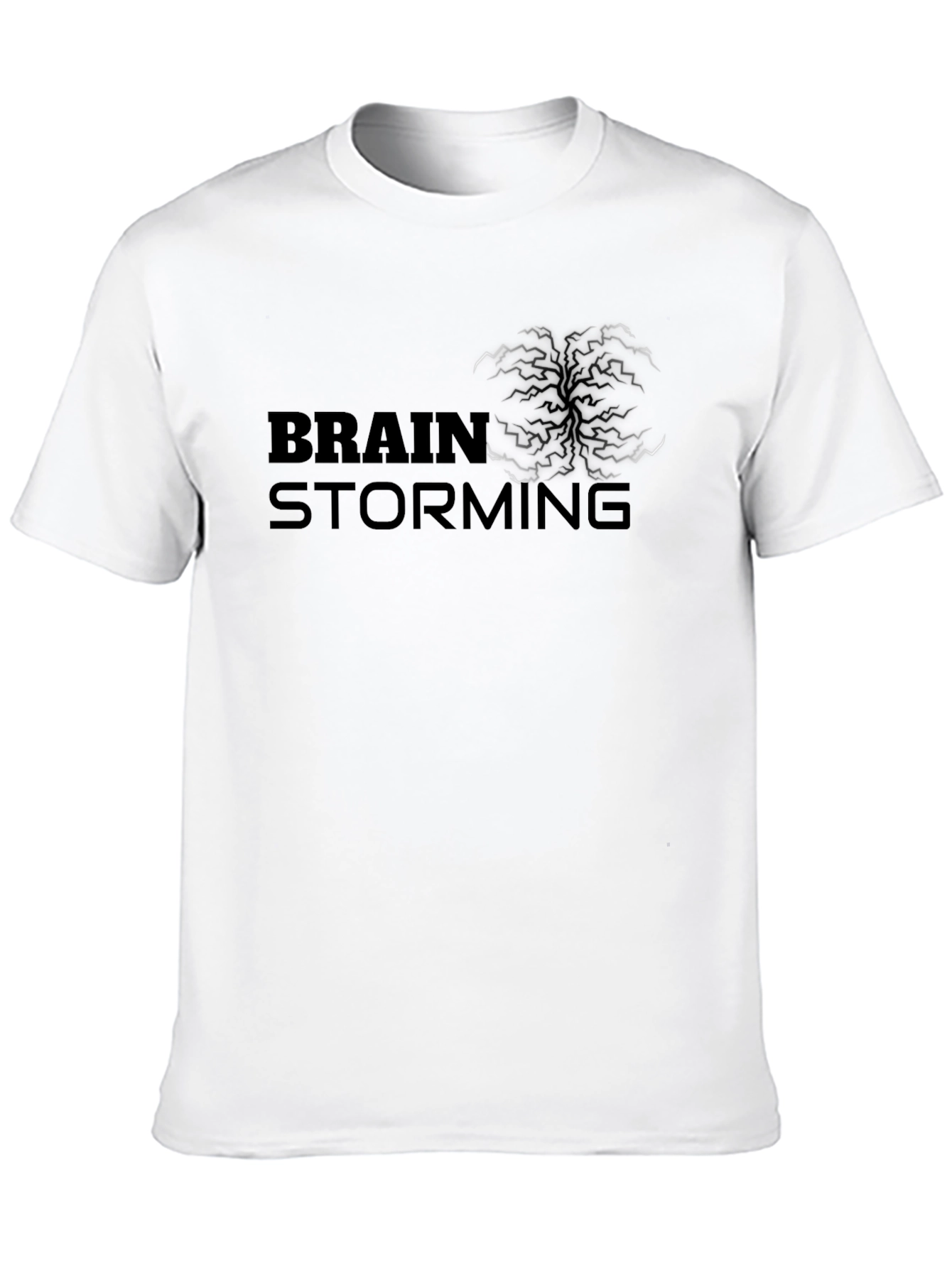 Brainstorming Graphic Tee - Black Cotton Casual Shirt