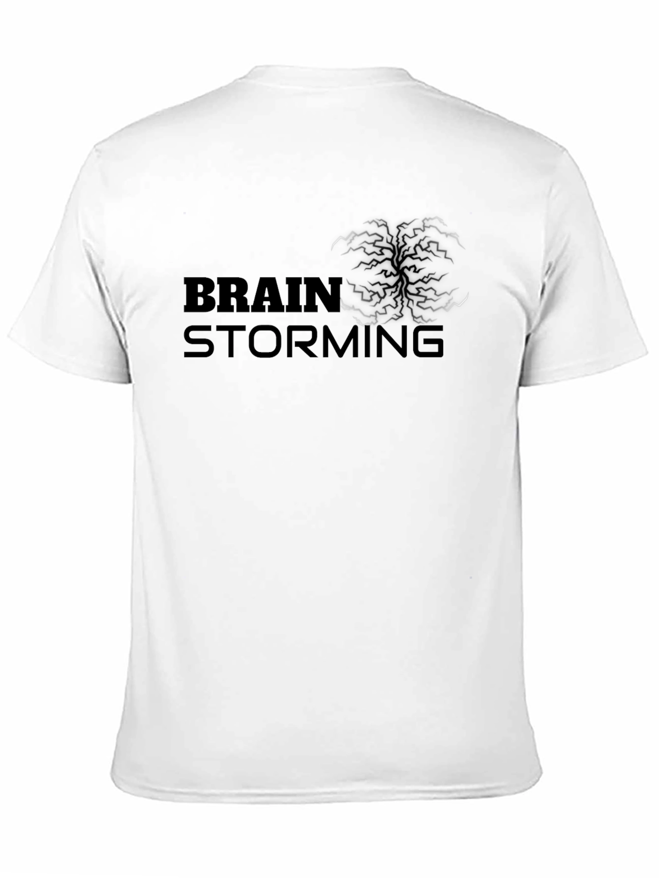 Brainstorming Graphic Tee - Black Cotton Casual Shirt