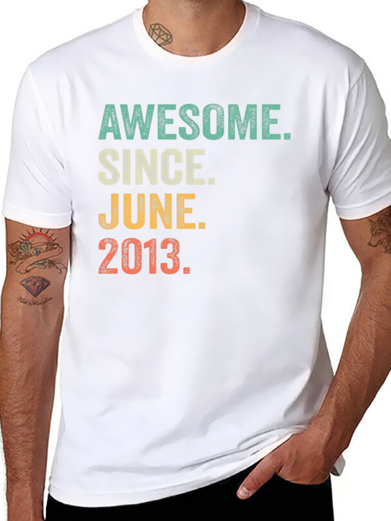 Awesome Since June 2013 Black Graphic T-Shirt