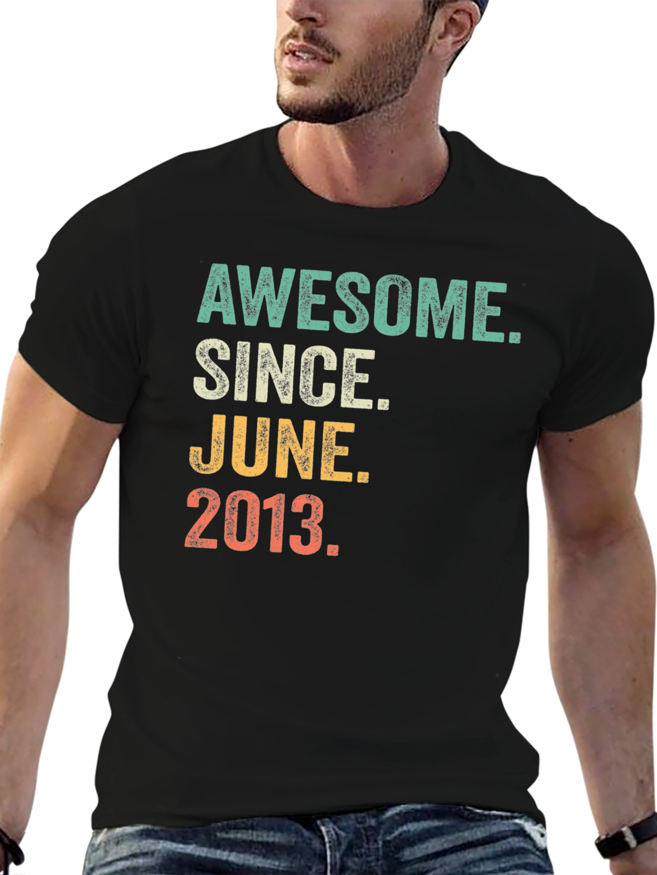 Awesome Since June 2013 Black Graphic T-Shirt