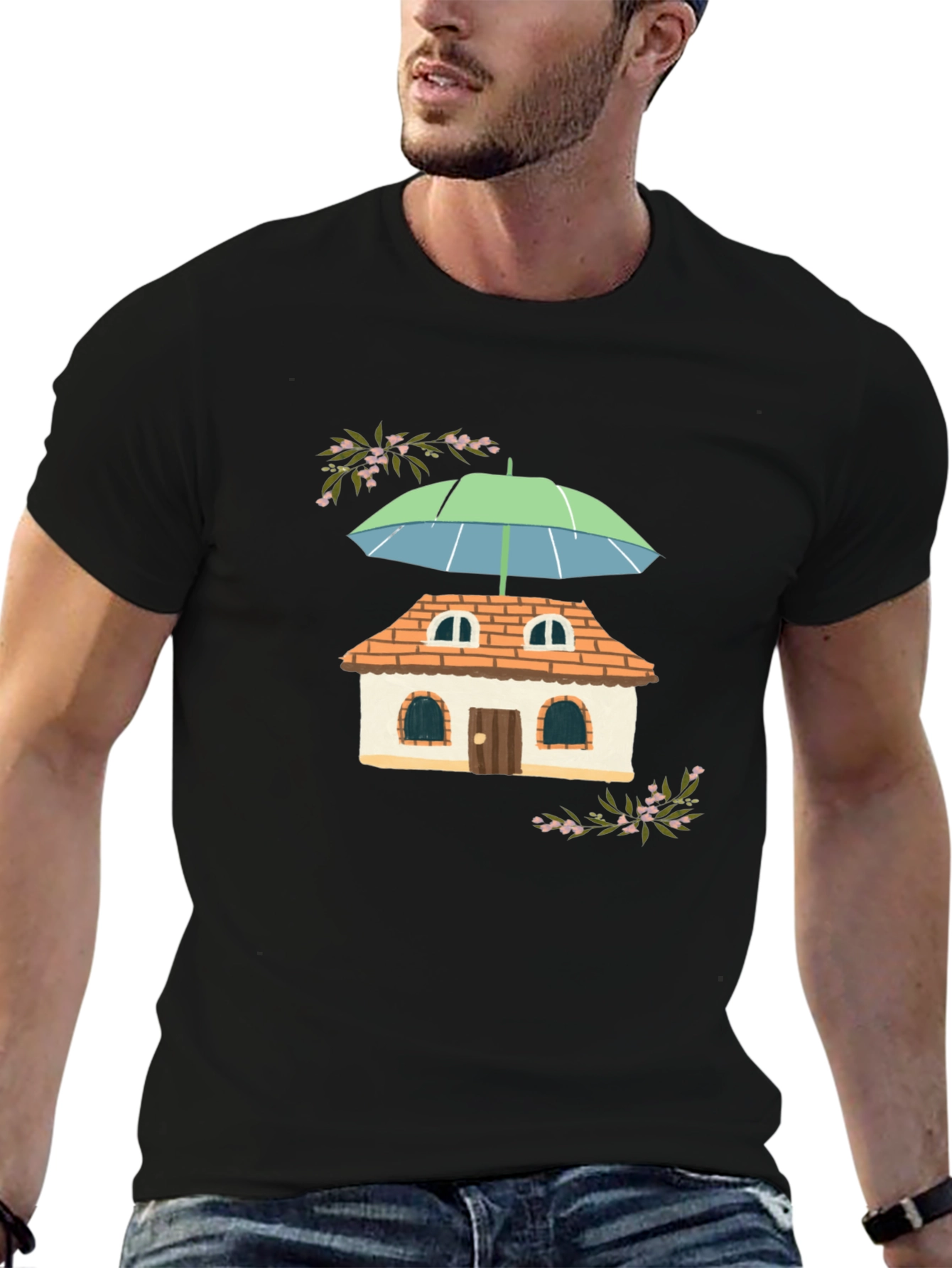 Quirky House Under Umbrella T-Shirt