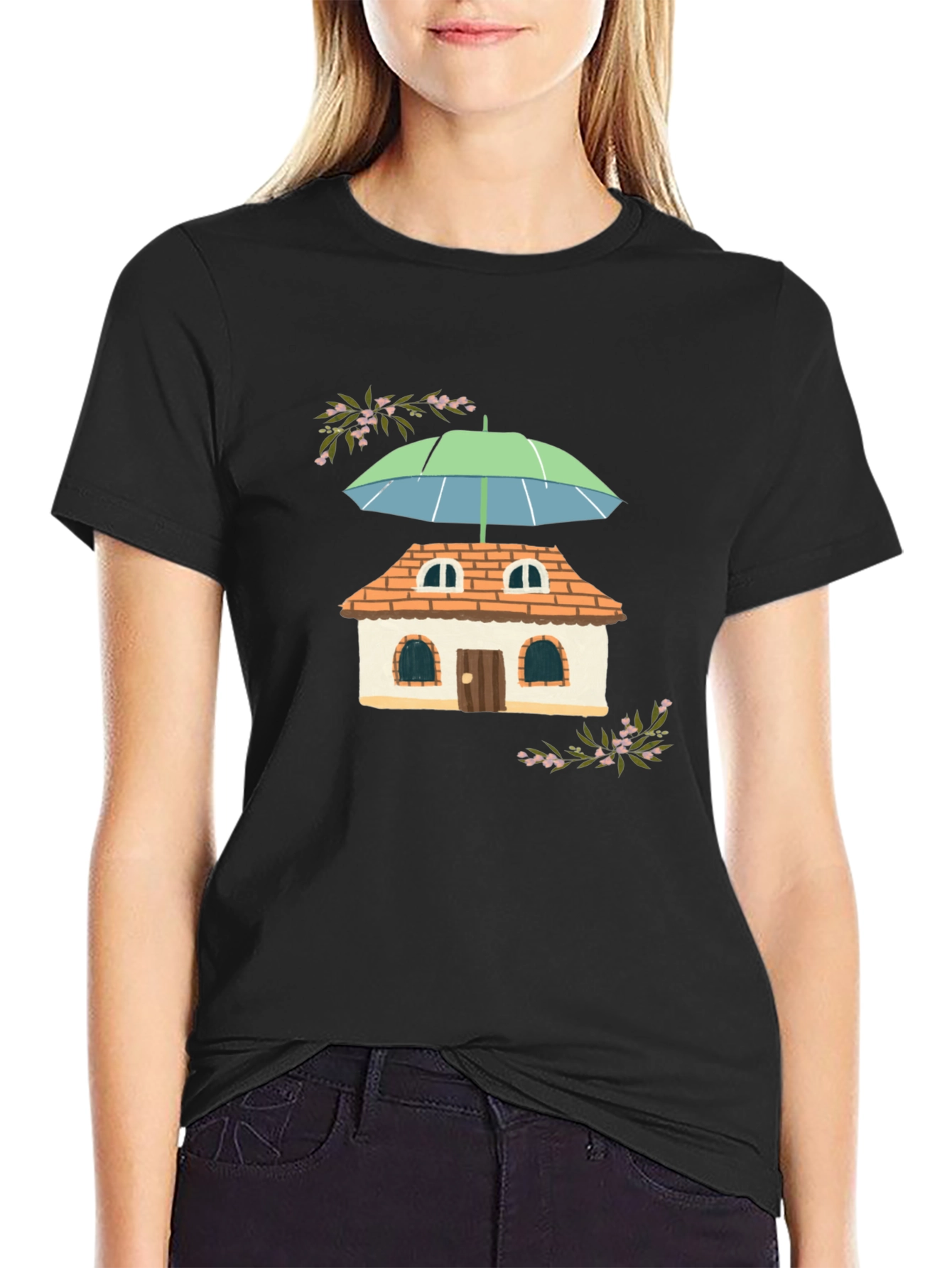 Quirky House Under Umbrella T-Shirt