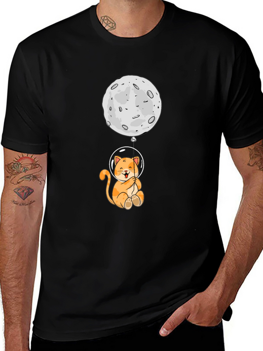 Astronaut Cat & Moon Graphic Tee