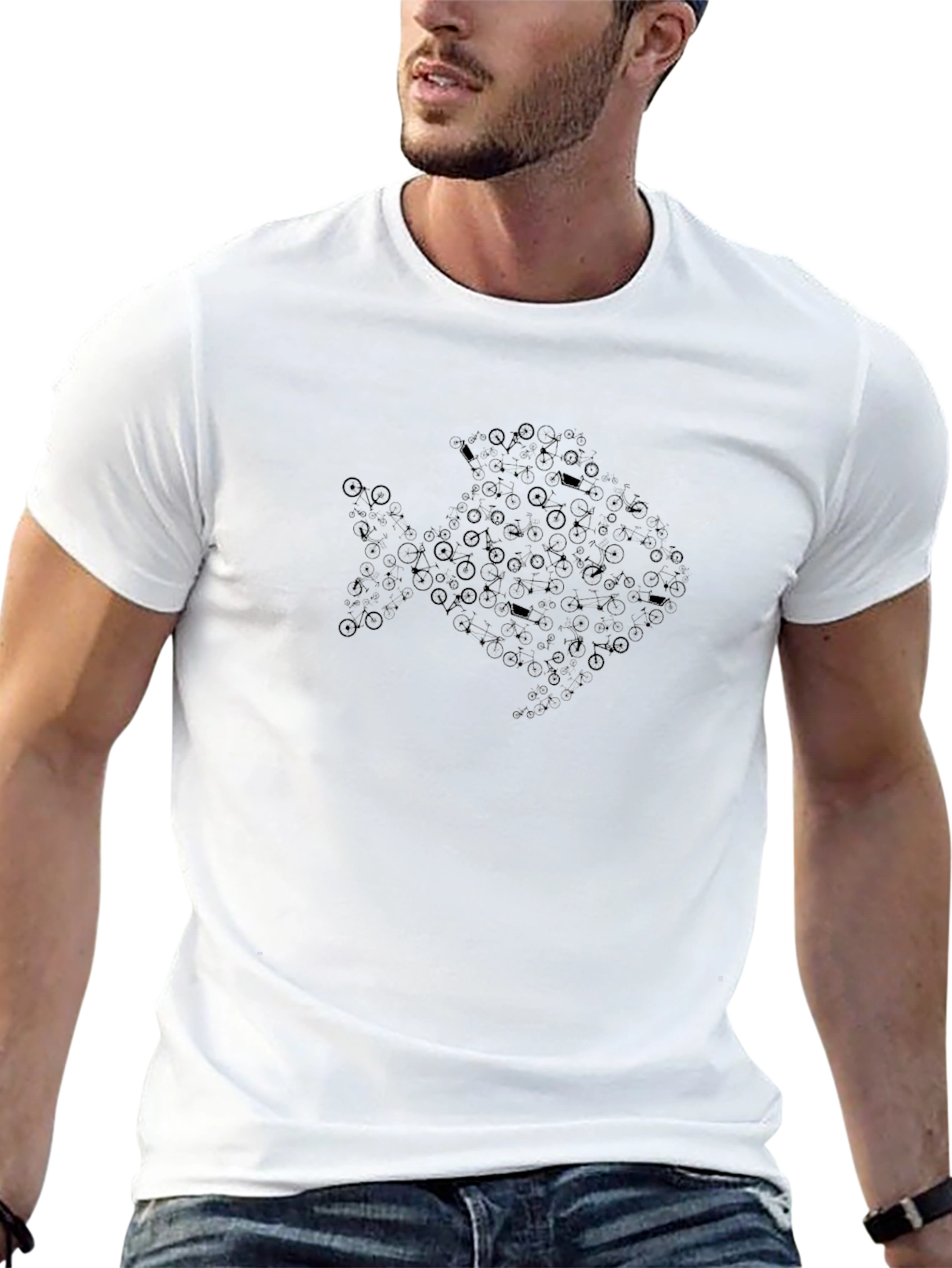 Bike Fish Graphic T-Shirt - Black