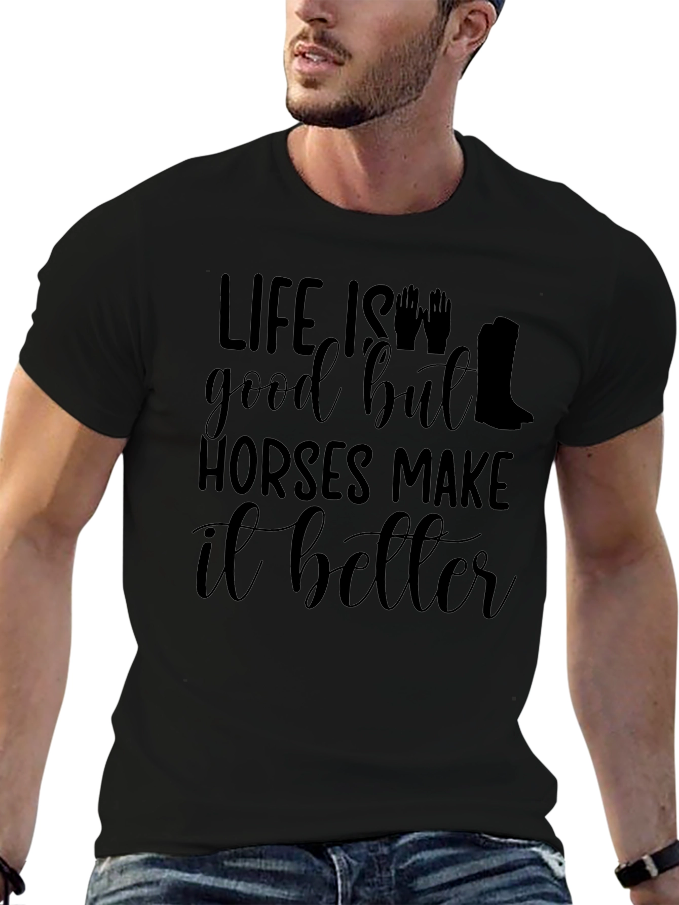 Life is Good Horses Make It Better Tee