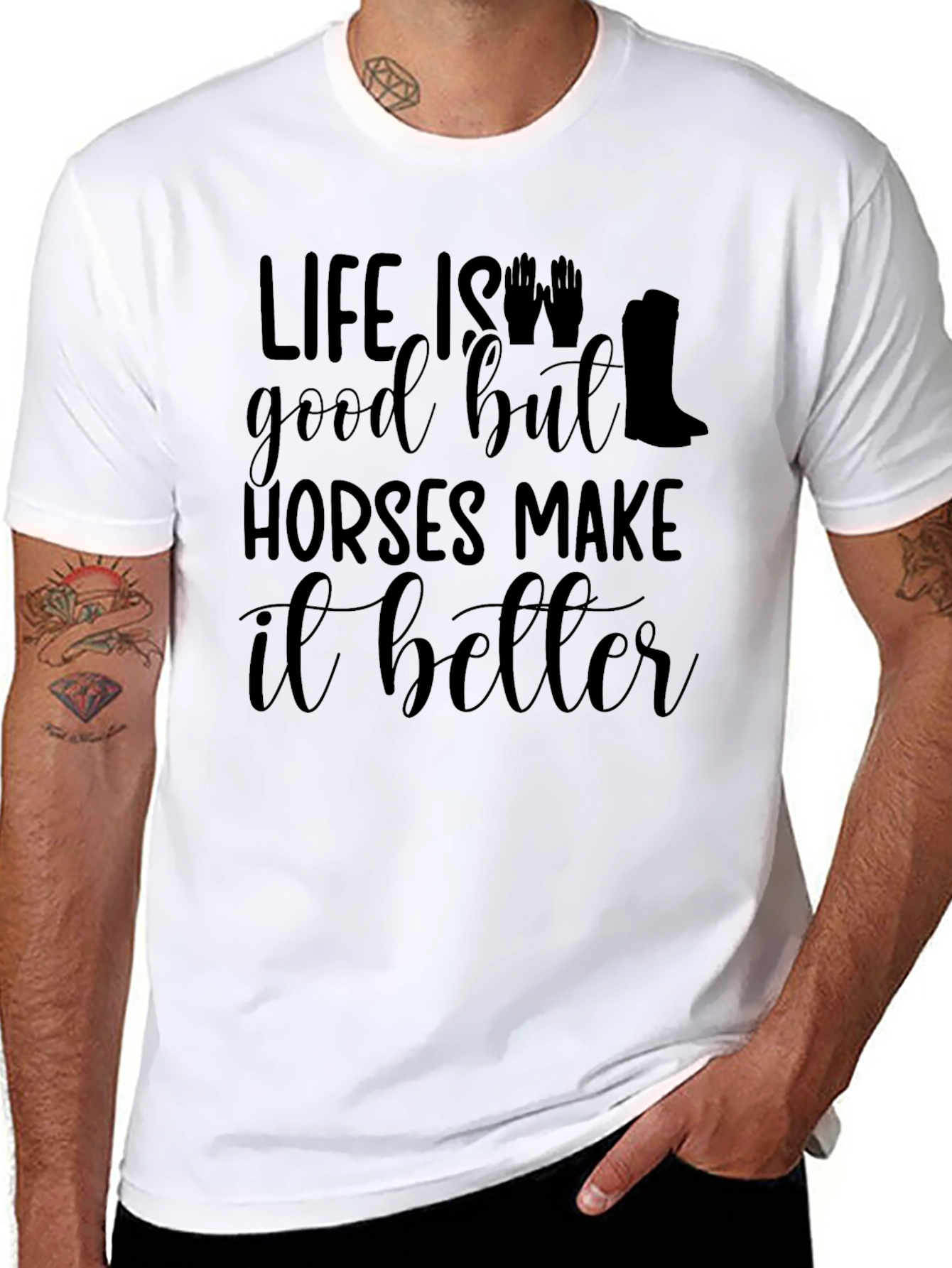 Life is Good Horses Make It Better Tee