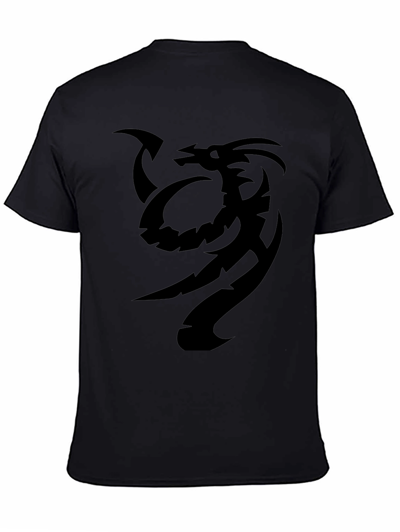 Tribal Dragon Graphic Black T-Shirt