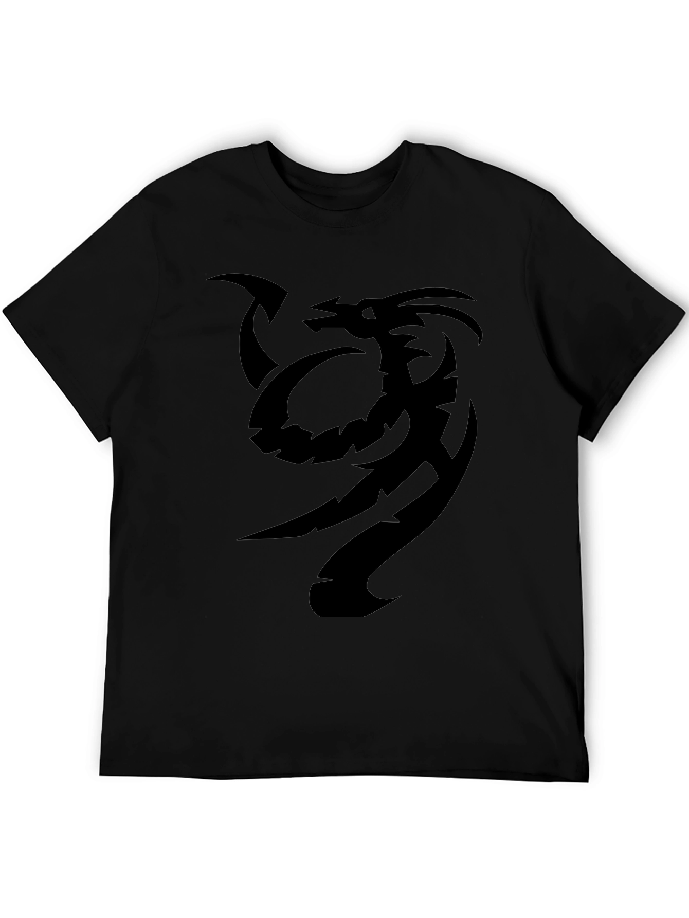 Tribal Dragon Graphic Black T-Shirt
