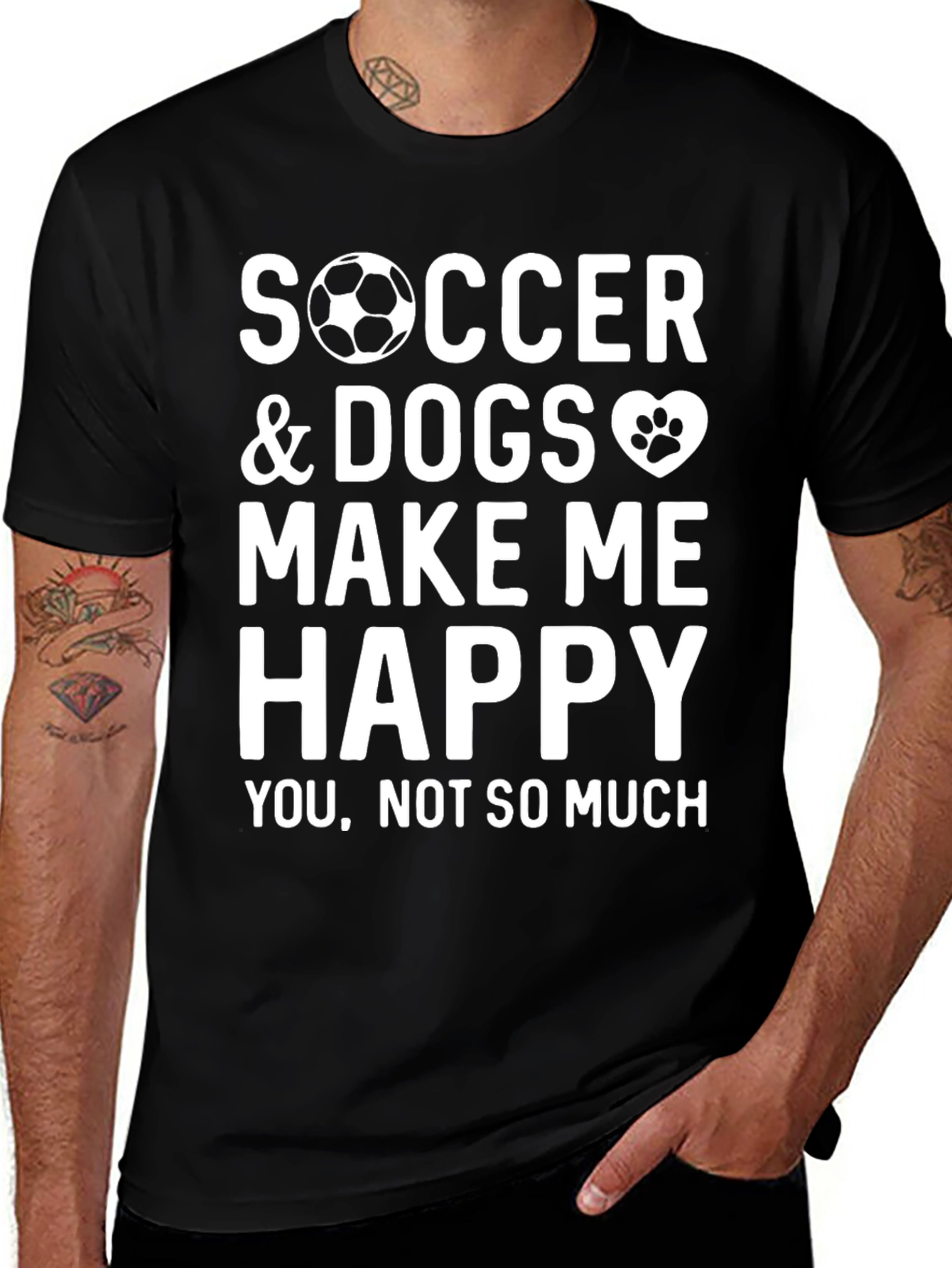 Soccer and Dogs Make Me Happy Graphic Tee