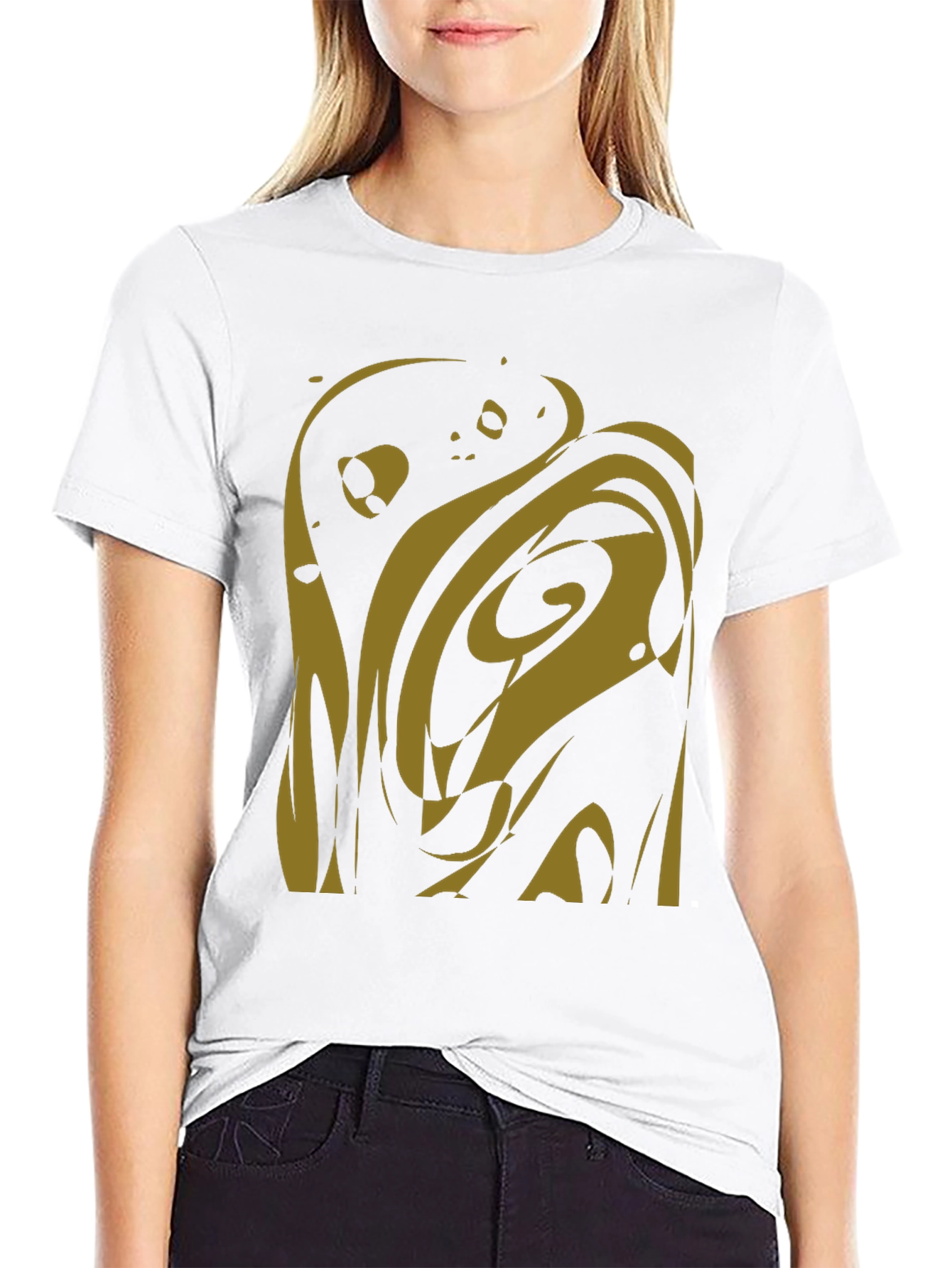 Abstract Art Graphic Tee - Black