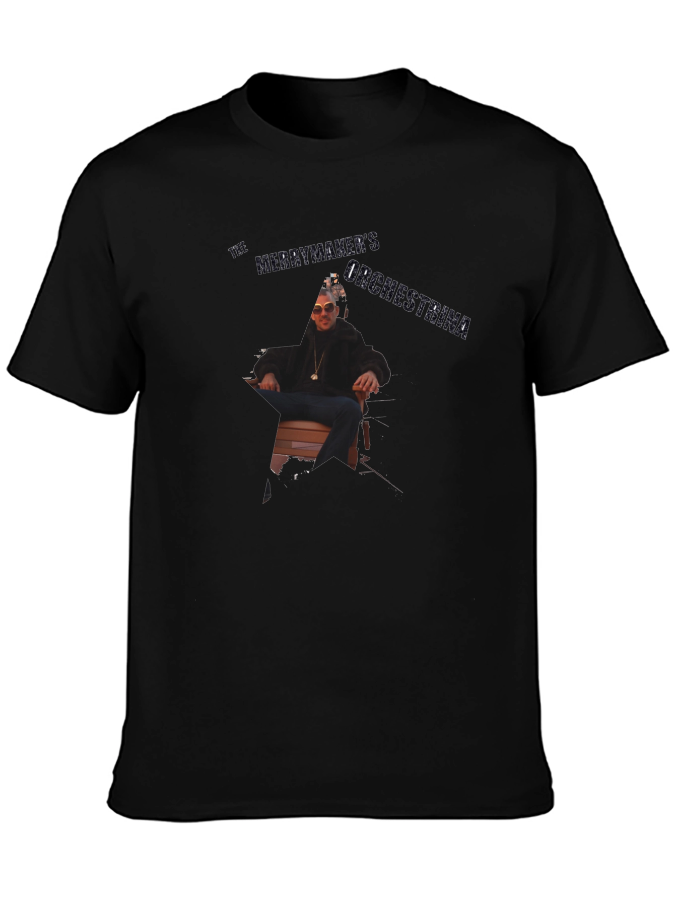 Black Short Sleeve T-Shirt with Graphic Design